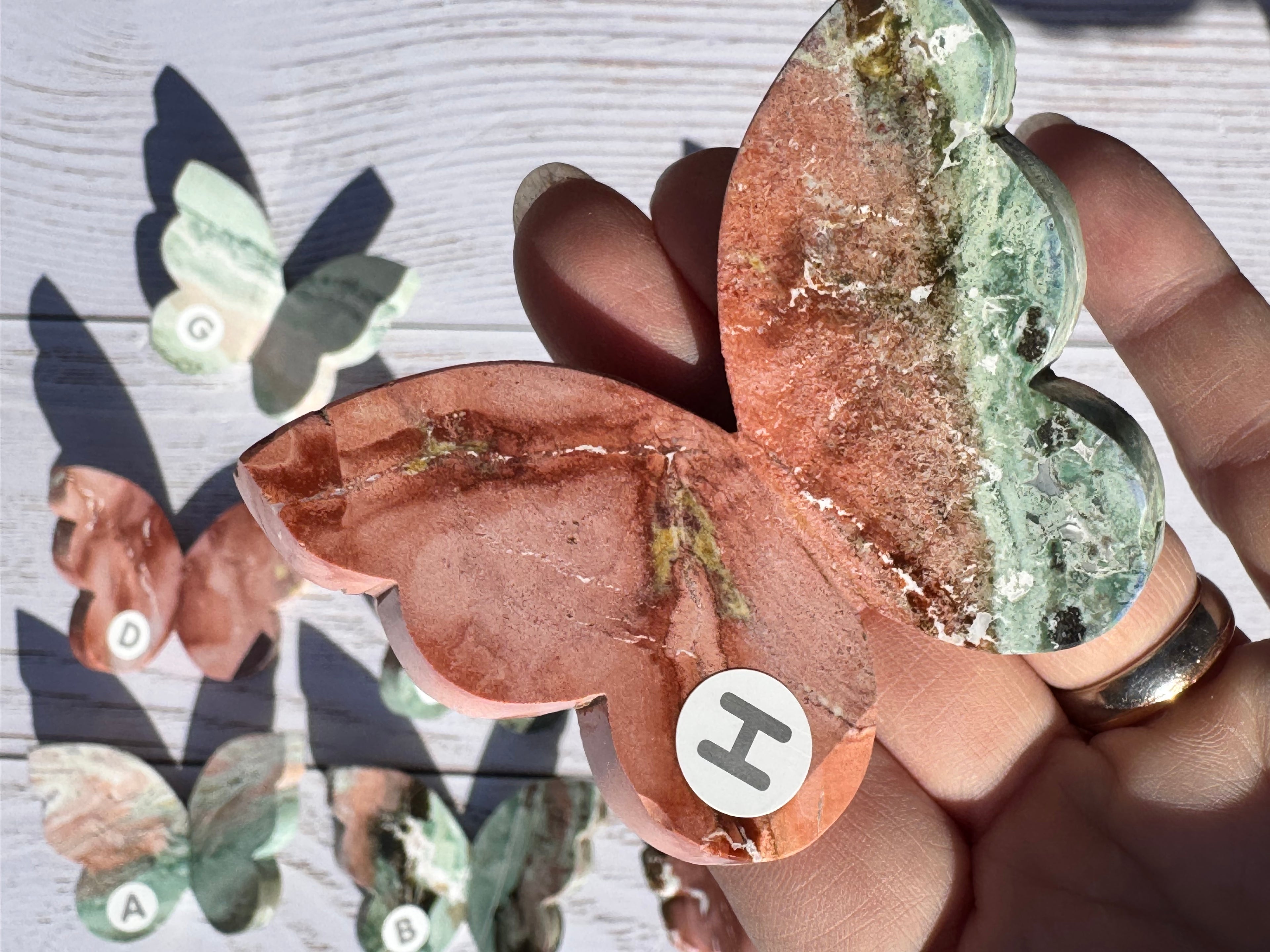 Unicorn Jasper 3d butterfly carving– Handcrafted Nature Décor | Natural crystal Sculpture | (Copy)