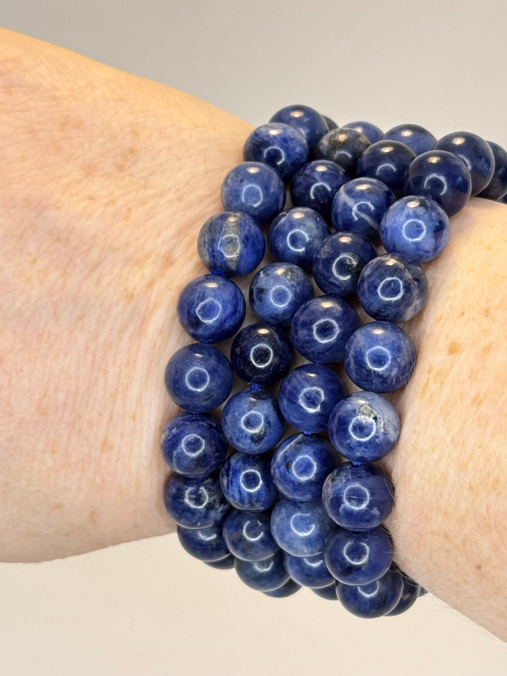Sodalite Bracelet 10mm | Natural Blue Crystal Bead Bracelet | Radiant Crystals UK