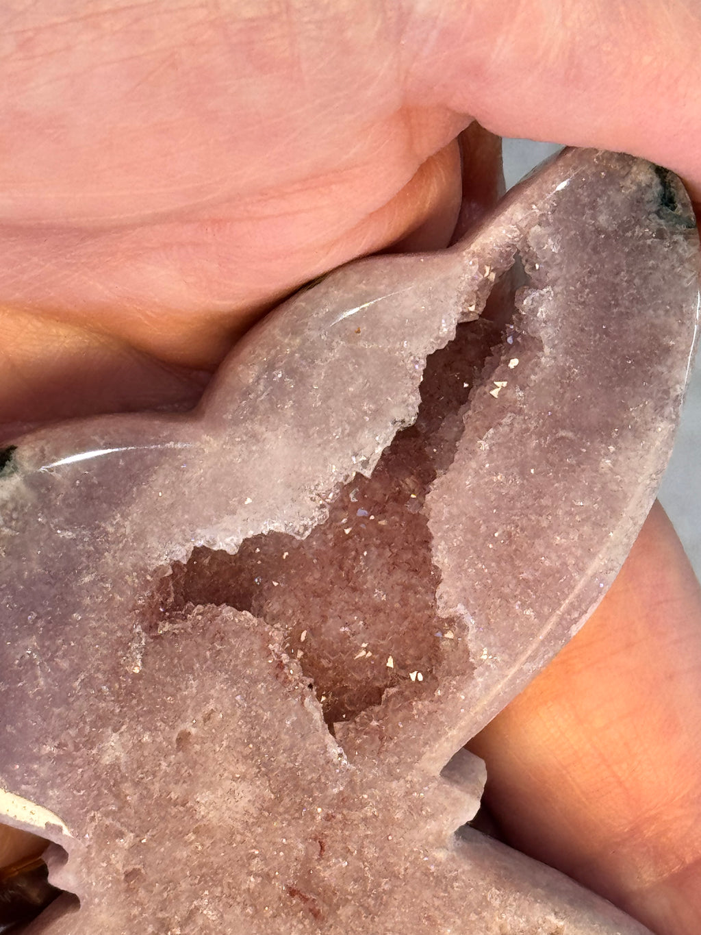 Pink Amethyst Butterfly - Druzy Crystal , from Brazil - Radiant Crystals UK