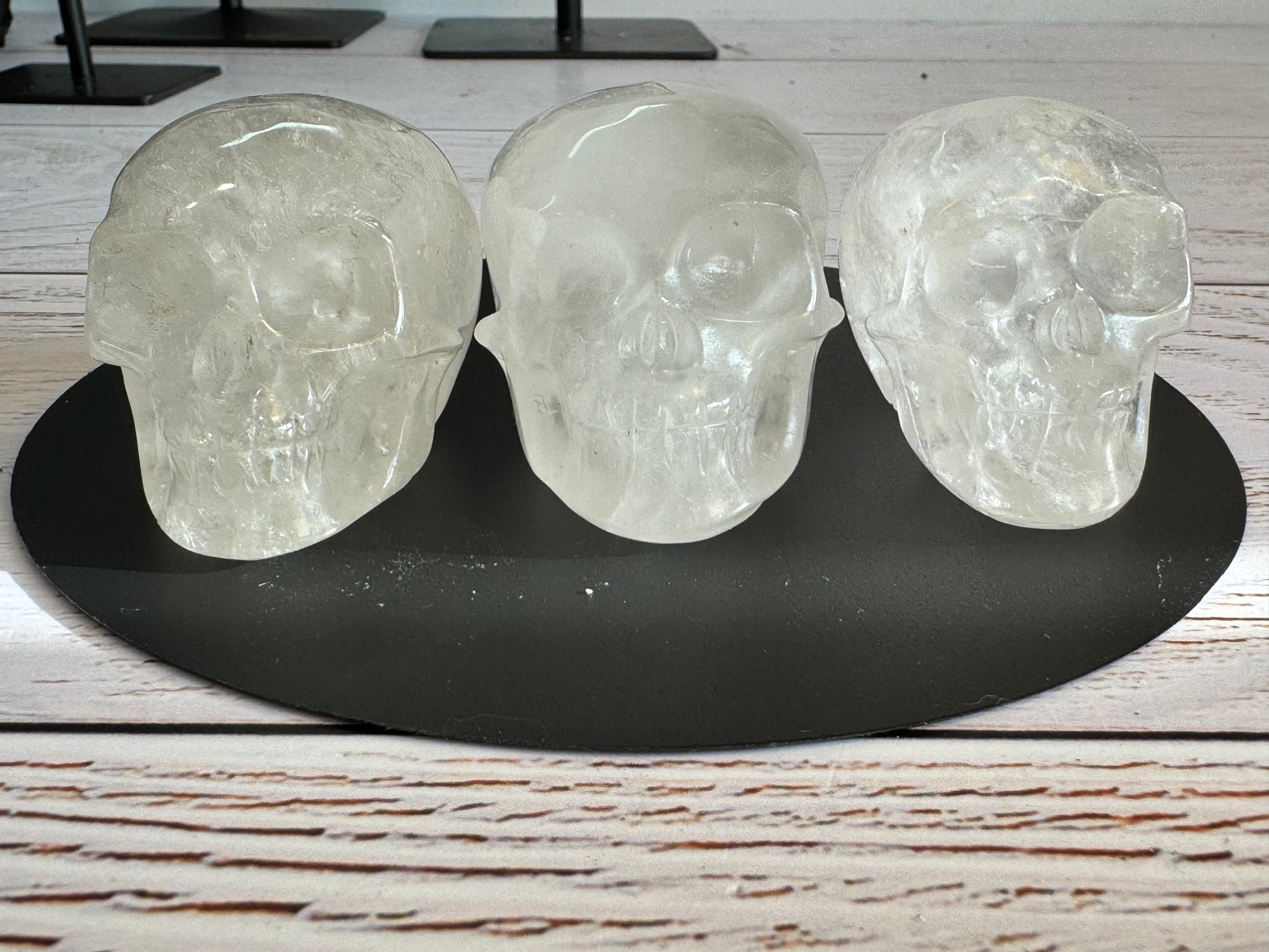 Clear quartz crystal hand carved skull