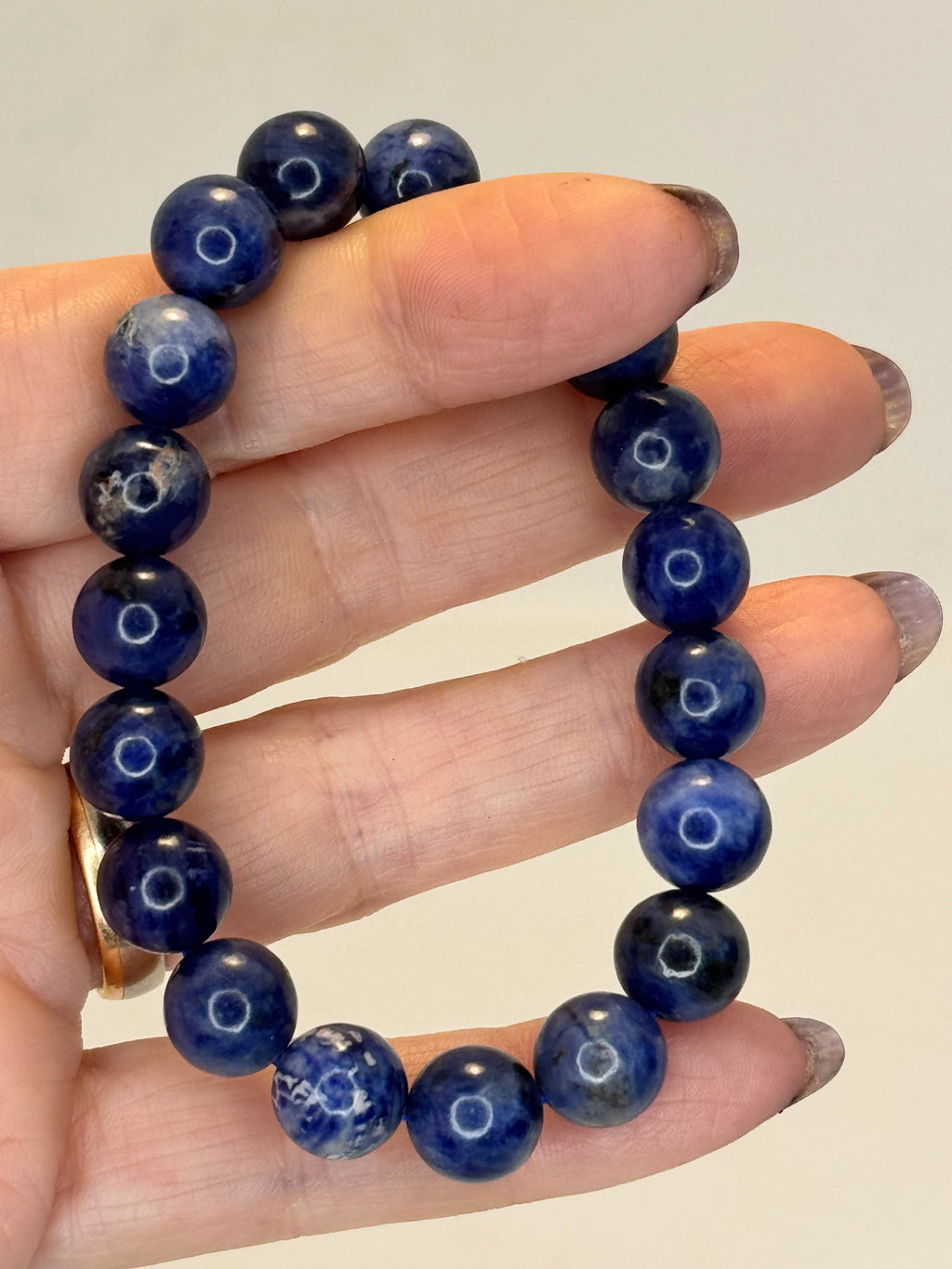 Sodalite Bracelet 10mm | Natural Blue Crystal Bead Bracelet | Radiant Crystals UK