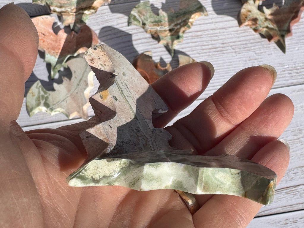 Unicorn Jasper 3d bat carving– Handcrafted Nature Décor | Natural crystal Sculpture | (Copy 2)