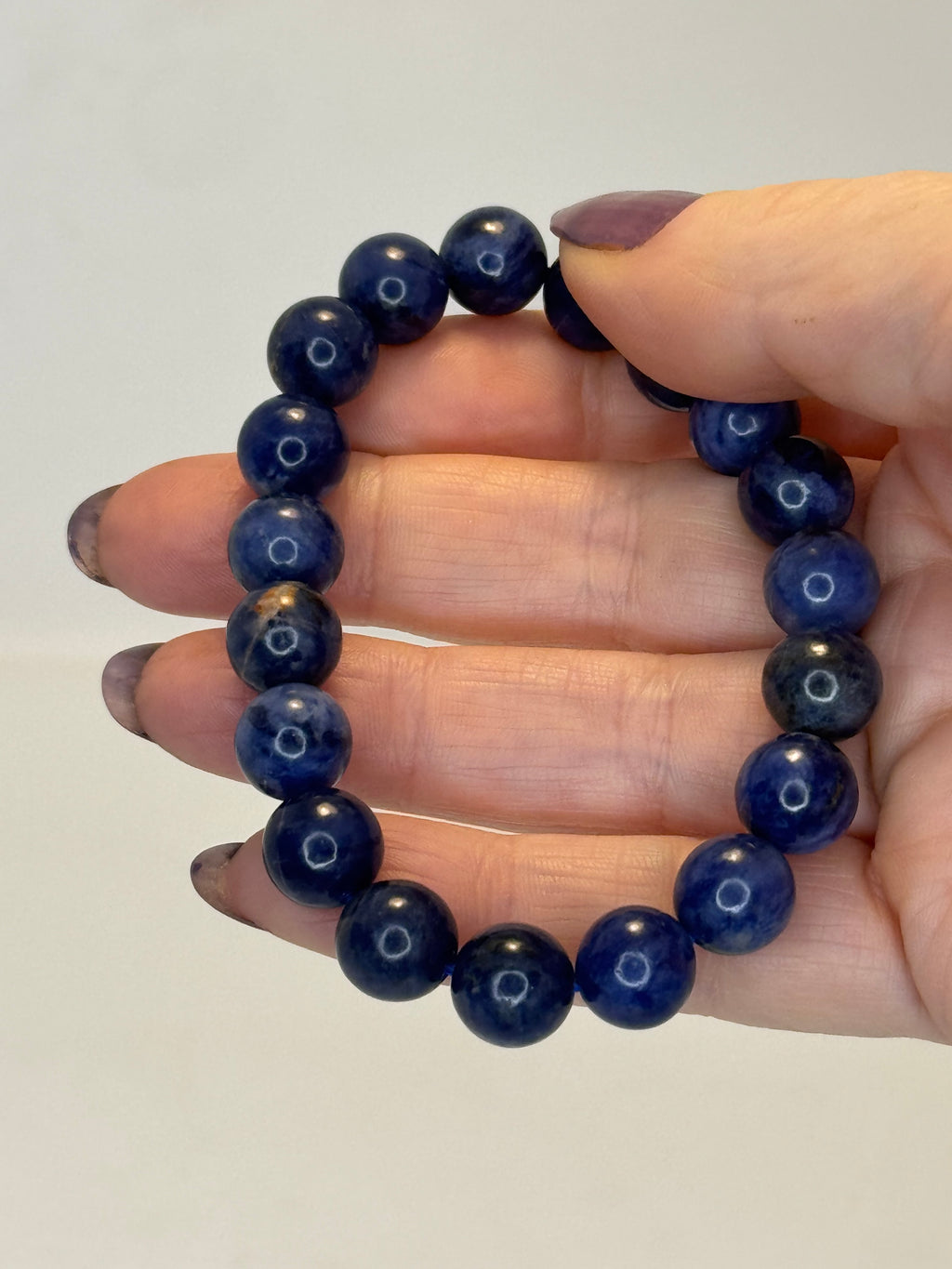 Sodalite Bracelet 10mm | Natural Blue Crystal Bead Bracelet | Radiant Crystals UK