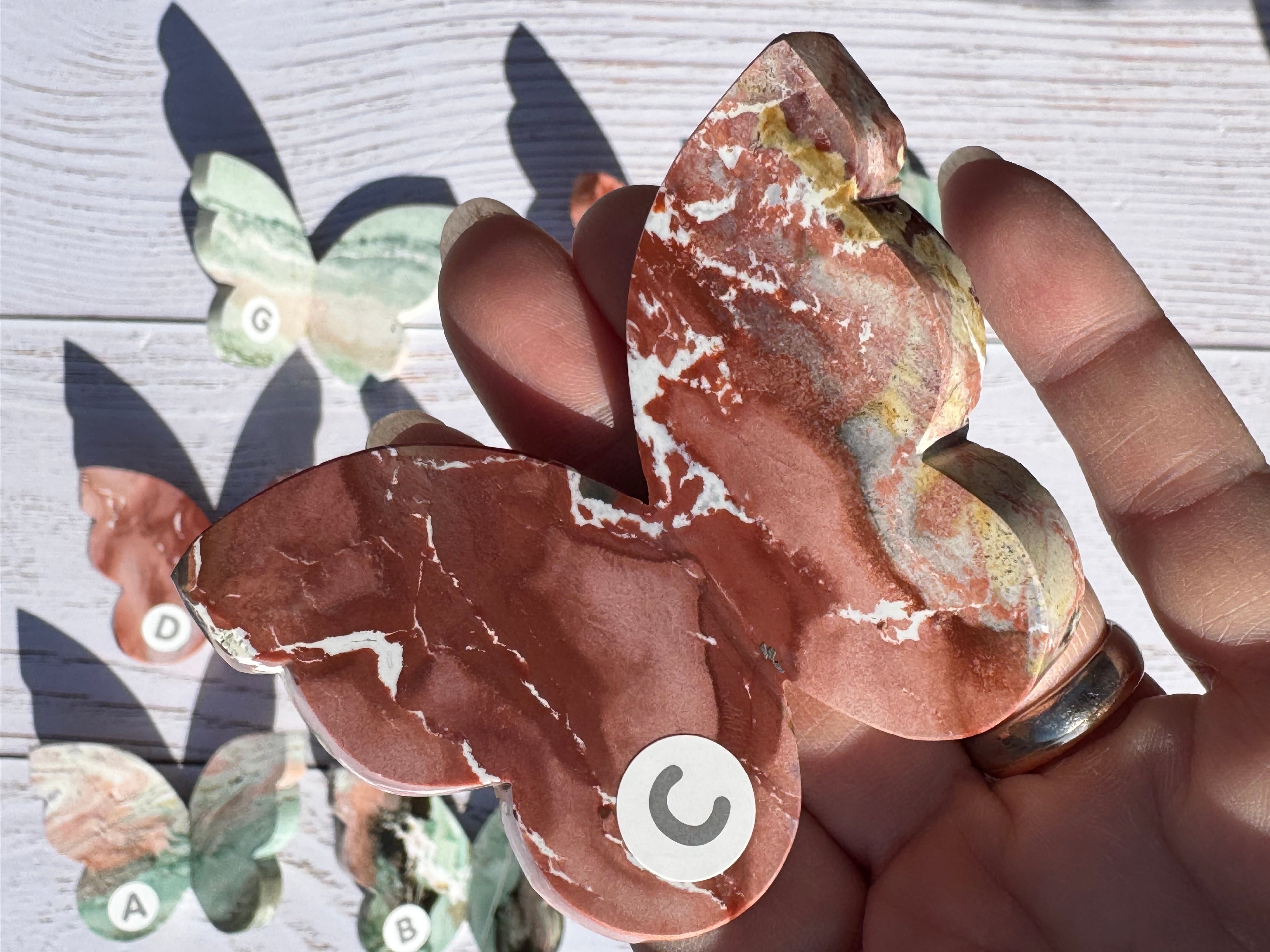 Unicorn Jasper 3d butterfly carving– Handcrafted Nature Décor | Natural crystal Sculpture | (Copy)