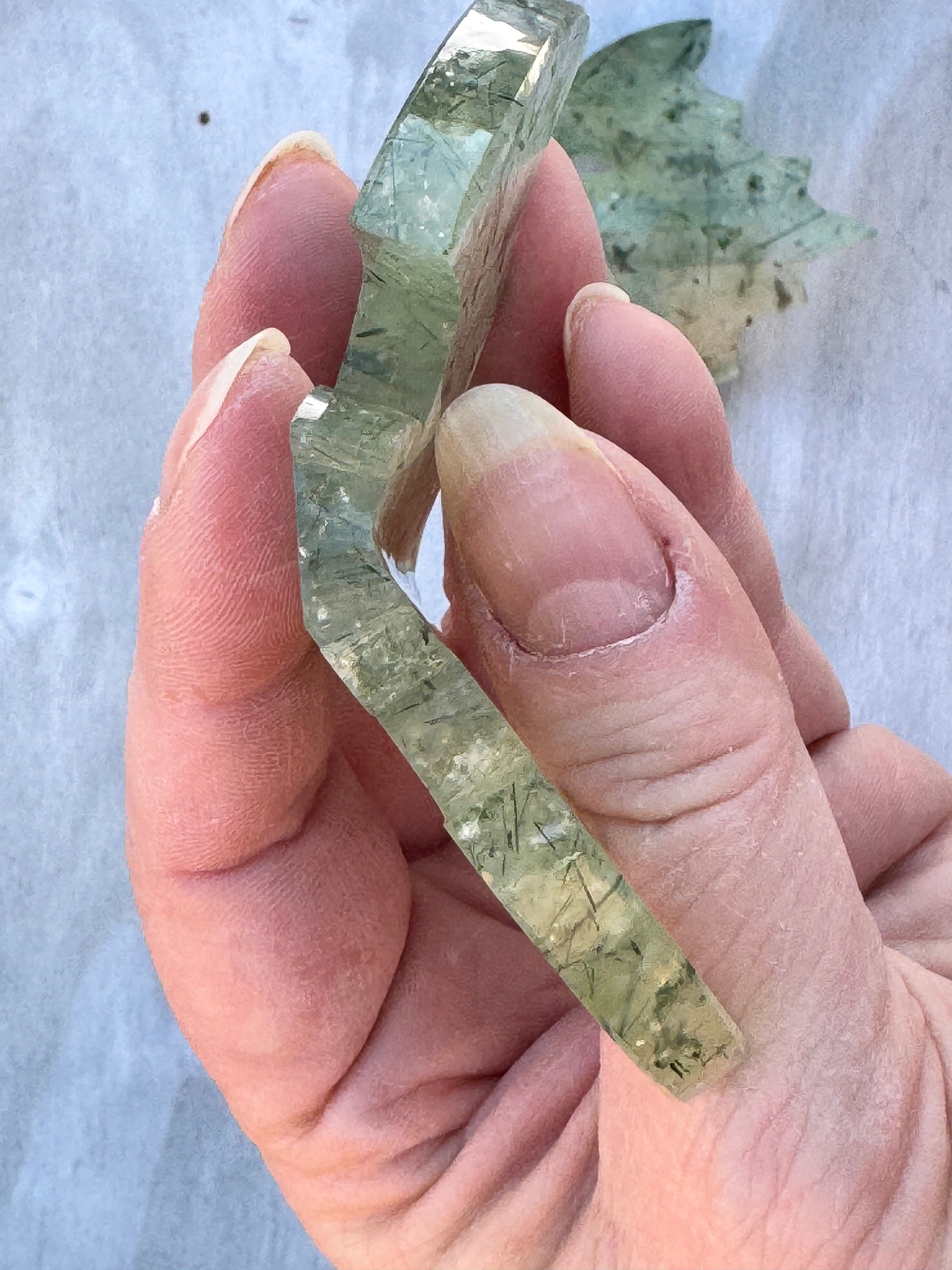 Prehnite Bat Carving – Handcrafted Nature Décor | Natural crystal Sculpture |