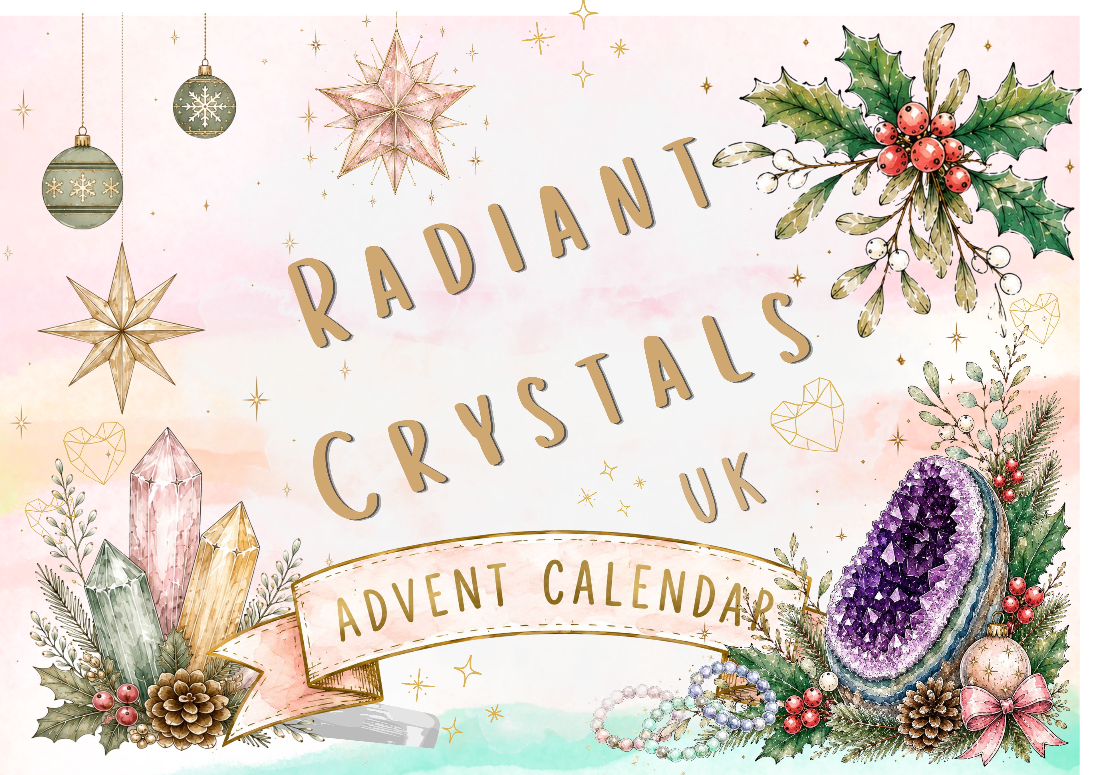 Luxury 24 day Advent Calendar - Radiant Crystals UK. (Pre-order - delivery will be early Oct 2026)