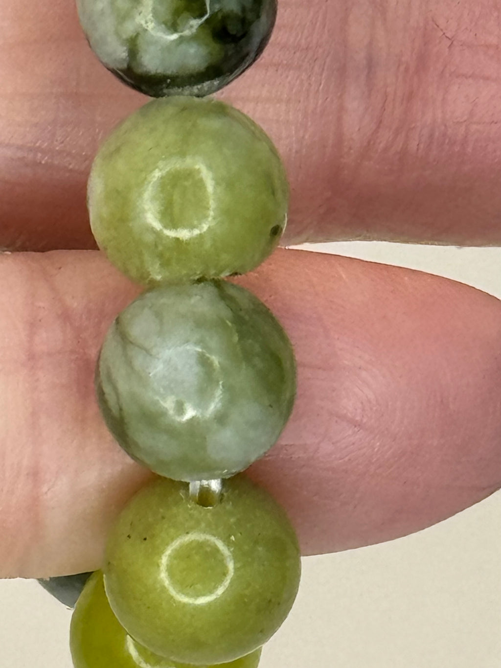 Serpentine Bracelet 8mm | Natural Green Crystal Bead Bracelet | Radiant Crystals UK