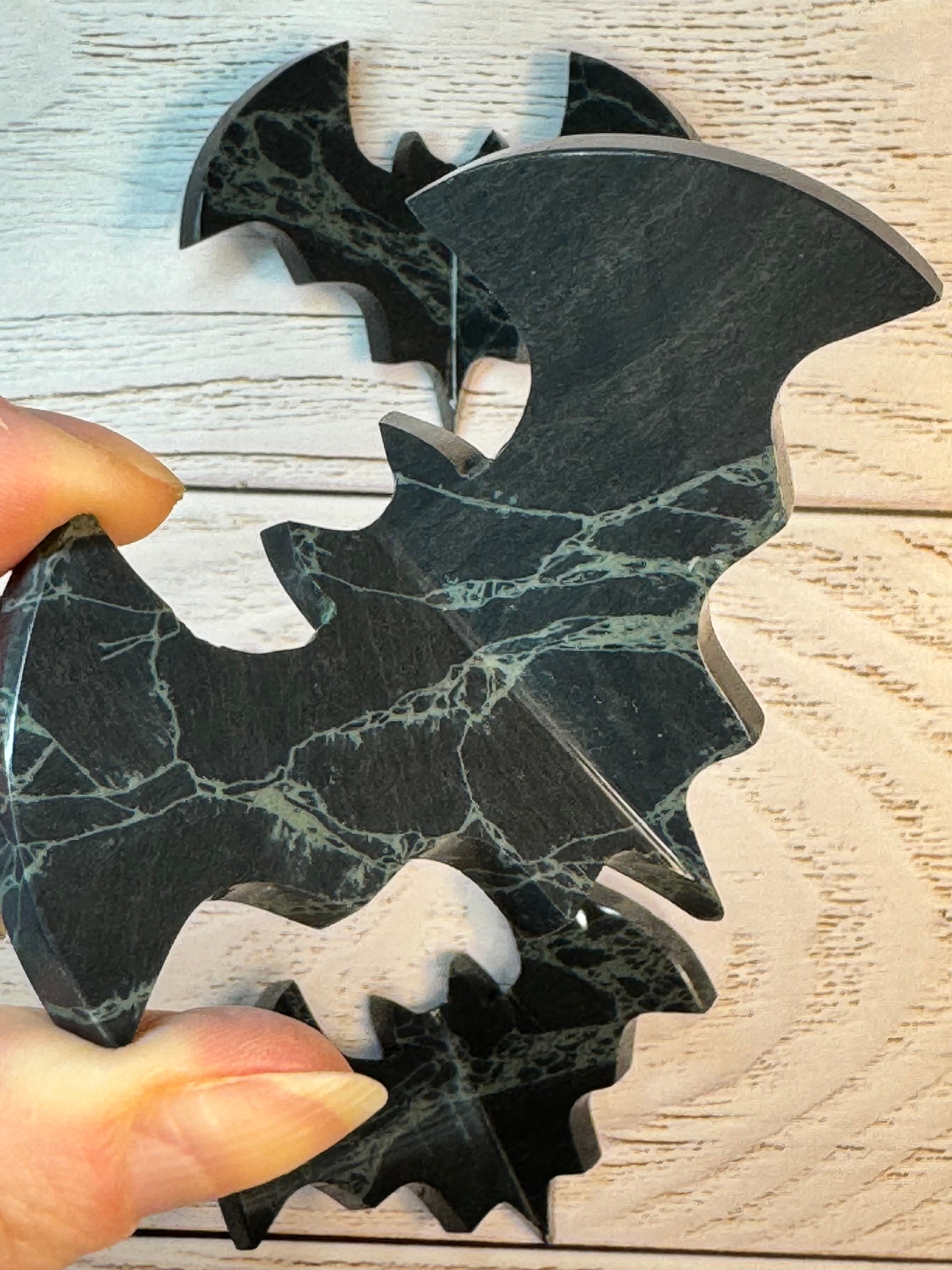 spiderweb Obsidian 3D Bat – Polished Grounding Crystal for Protection, Stability & Emotional Clarity