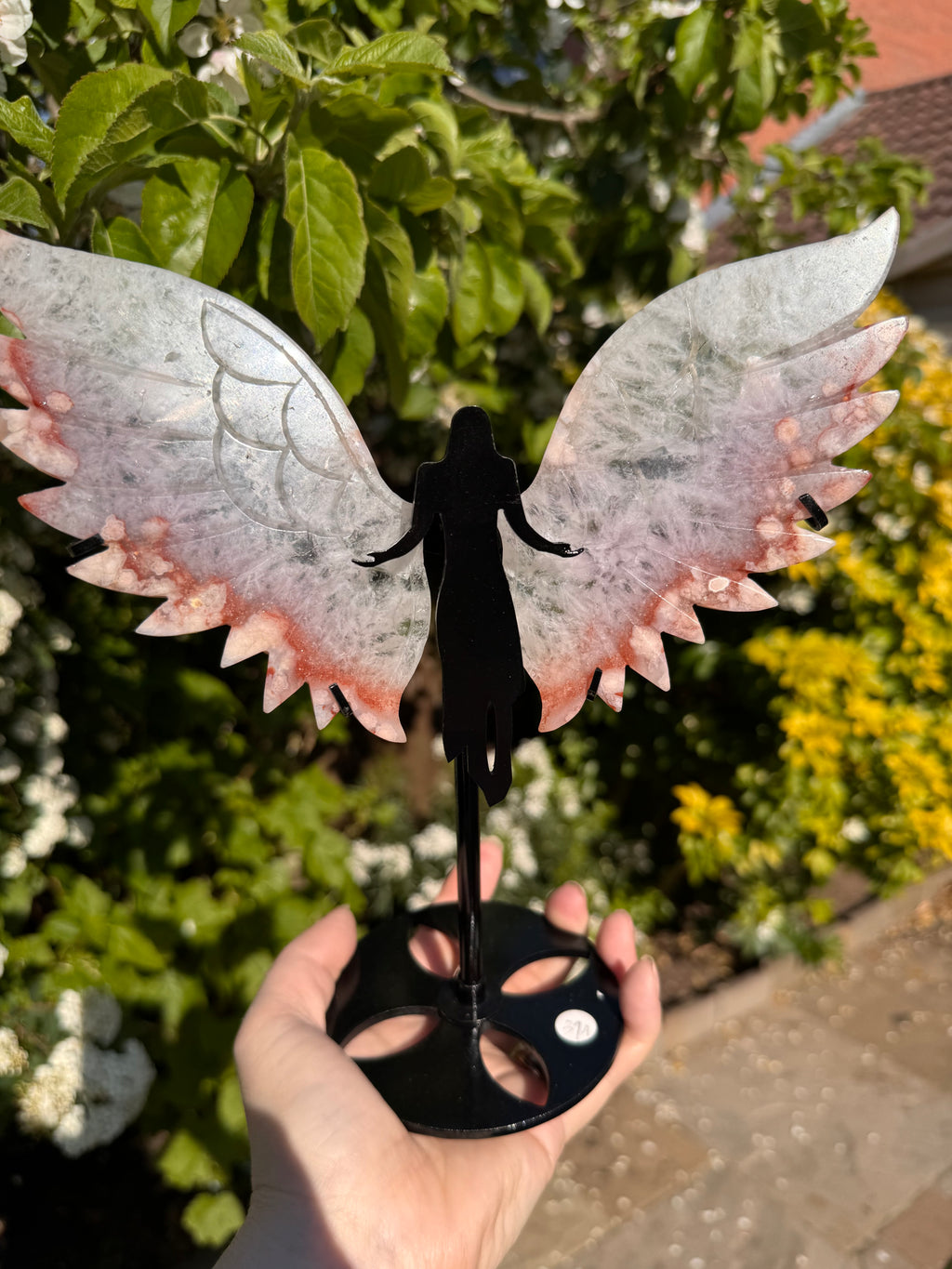 Pink Amethyst Angel Wings - Druzy Quartz Crystal  - Radiant Crystals UK