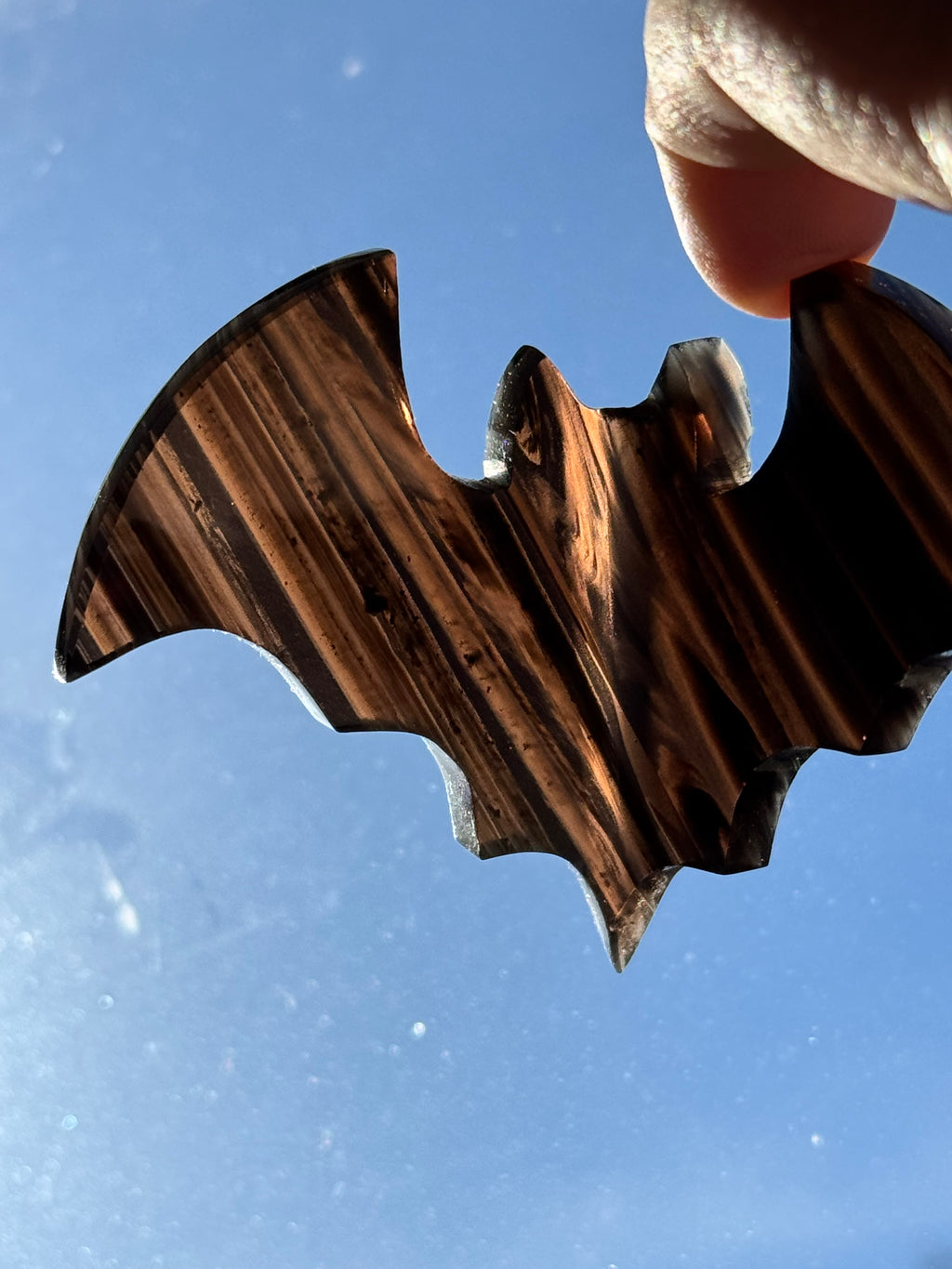 Midnight Lace Obsidian Bat Carving – Handcrafted Gothic Décor | Natural Obsidian Sculpture | Dark Academia | Halloween