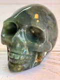 Green Adventurine crystal hand carved skull
