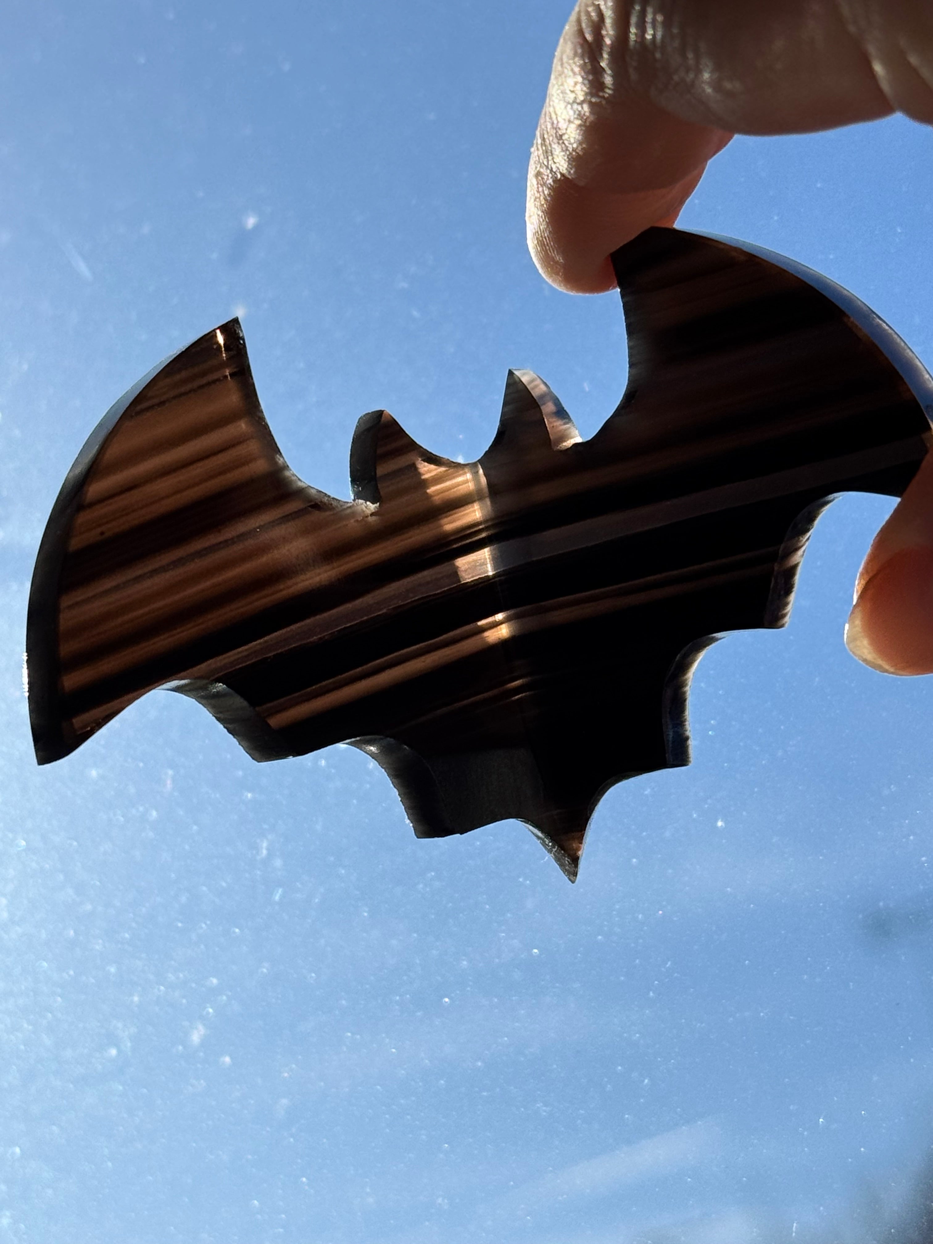 Midnight Lace Obsidian Bat Carving – Handcrafted Gothic Décor | Natural Obsidian Sculpture | Dark Academia | Halloween