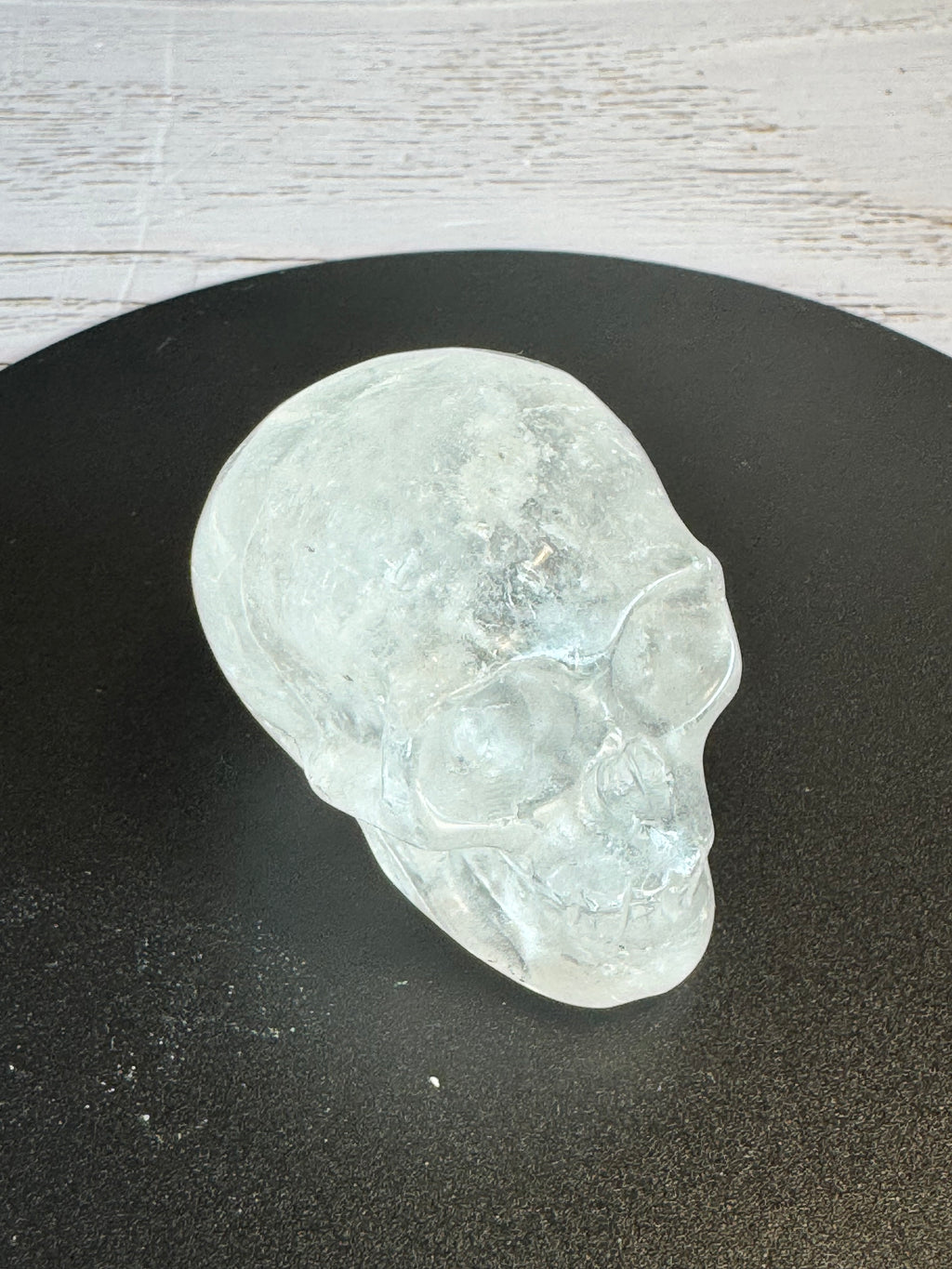 Clear quartz crystal hand carved skull