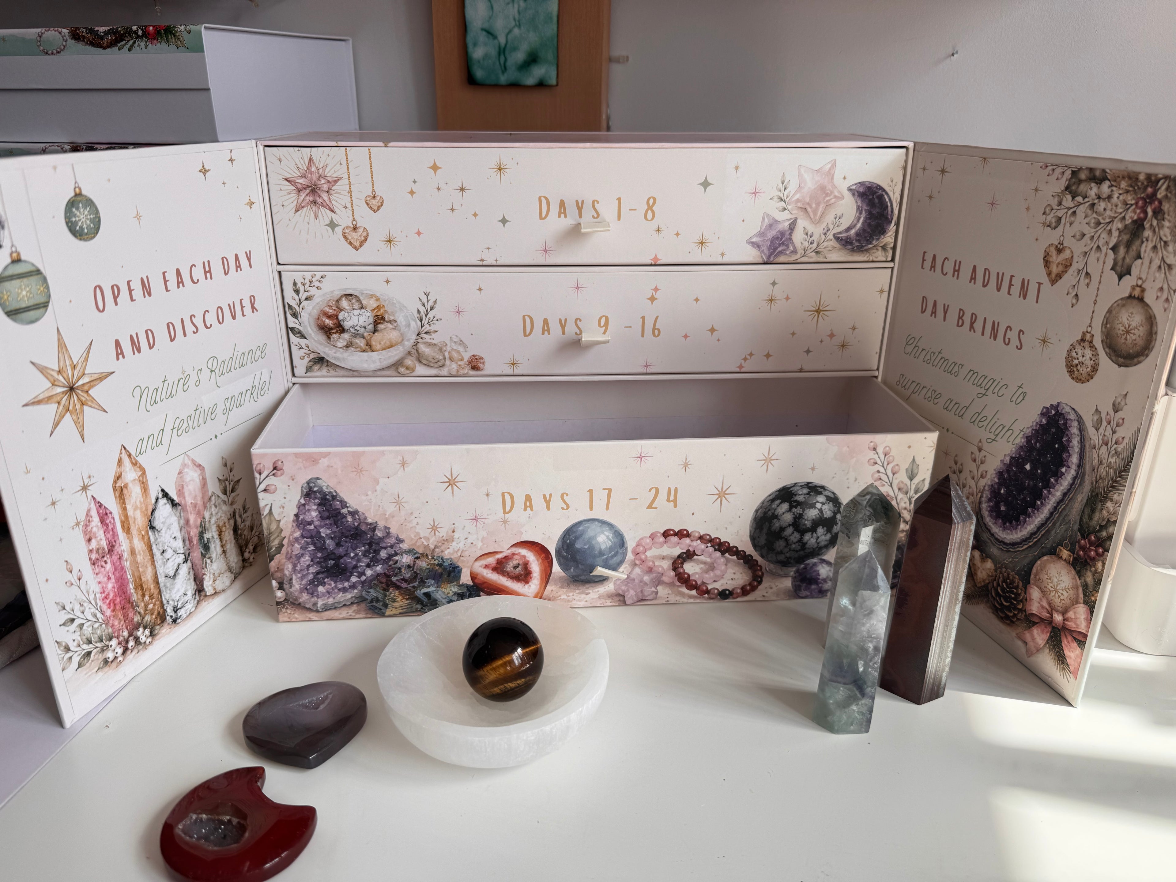 Luxury 24 day Advent Calendar - Radiant Crystals UK. (Pre-order - delivery will be early Oct 2026)