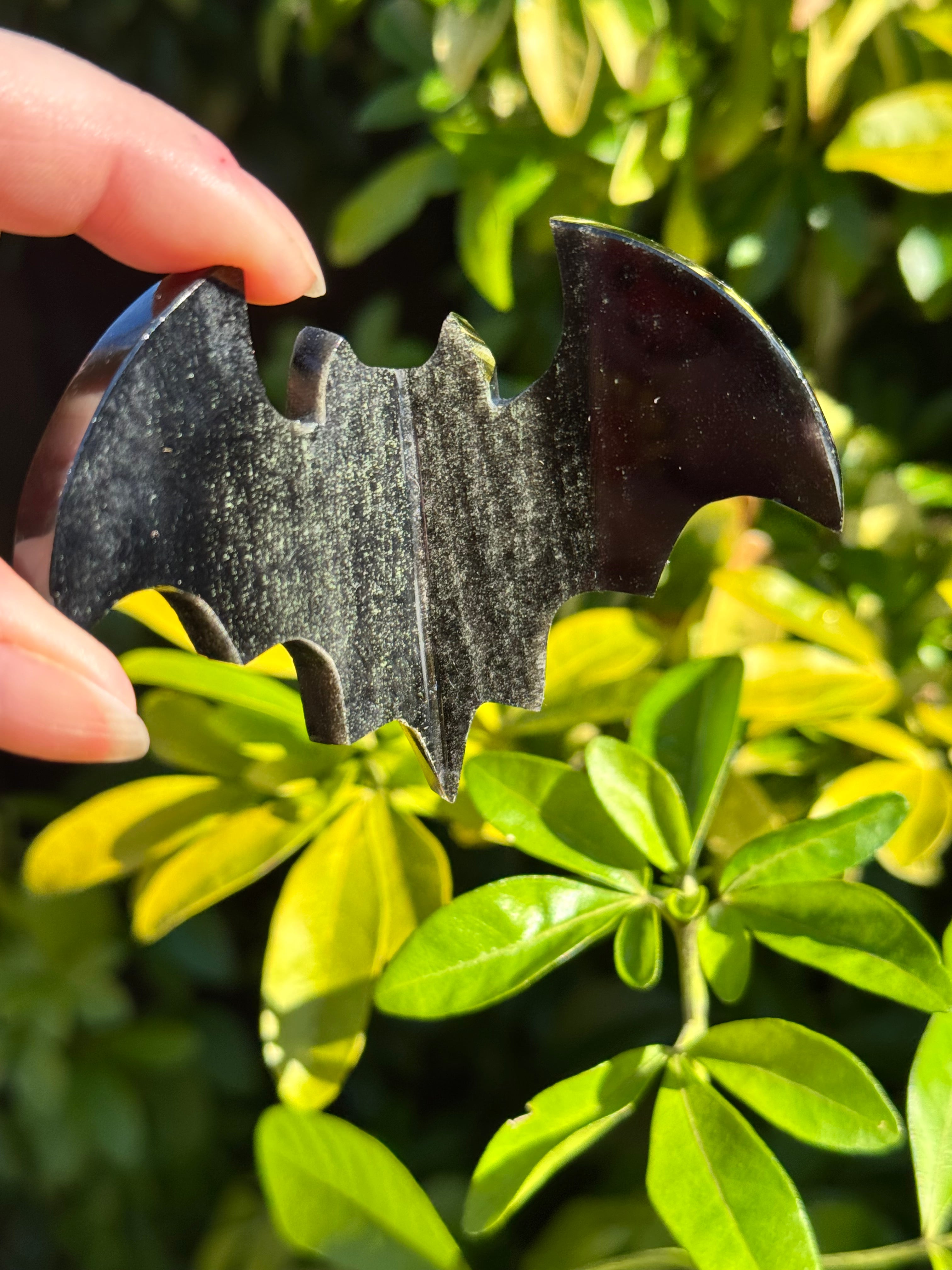 Sliver Sheen Obsidian 3D Bat – Polished Grounding Crystal for Protection, Stability & Emotional Clarity