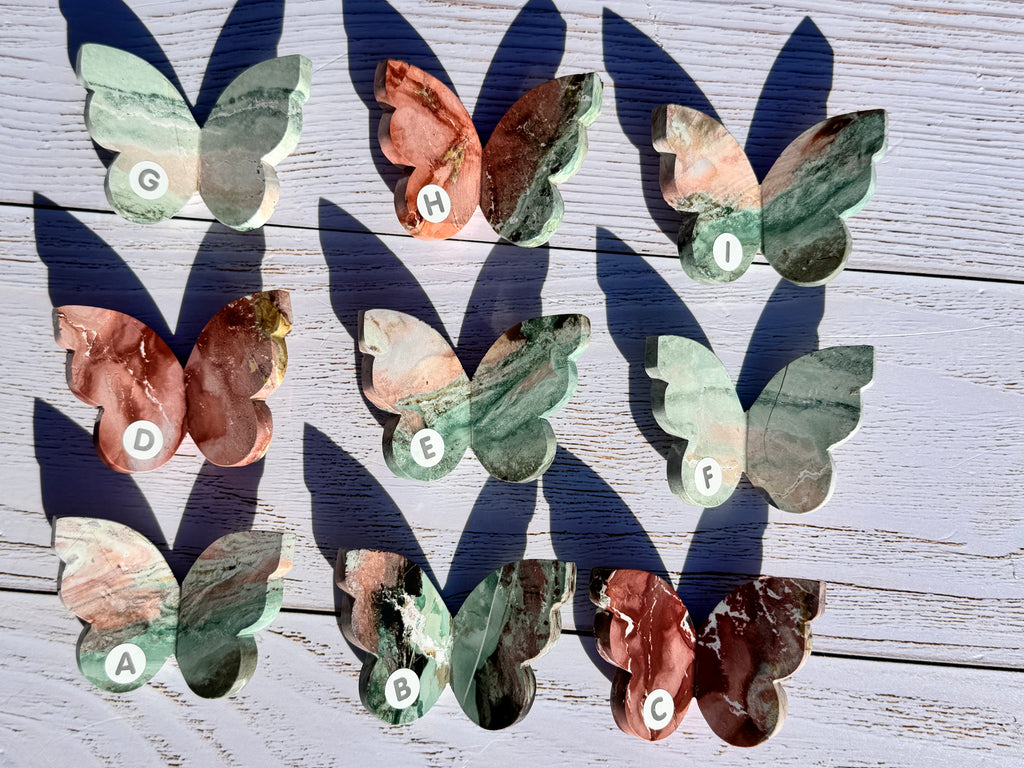 Unicorn Jasper 3d butterfly carving– Handcrafted Nature Décor | Natural crystal Sculpture | (Copy)