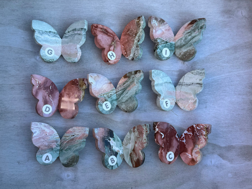 Unicorn Jasper 3d butterfly carving– Handcrafted Nature Décor | Natural crystal Sculpture | (Copy)