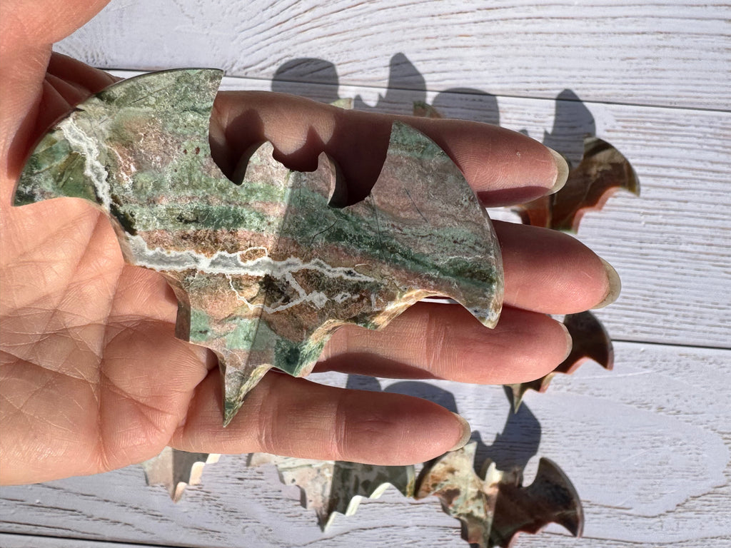 Unicorn Jasper 3d bat carving– Handcrafted Nature Décor | Natural crystal Sculpture | (Copy 2)