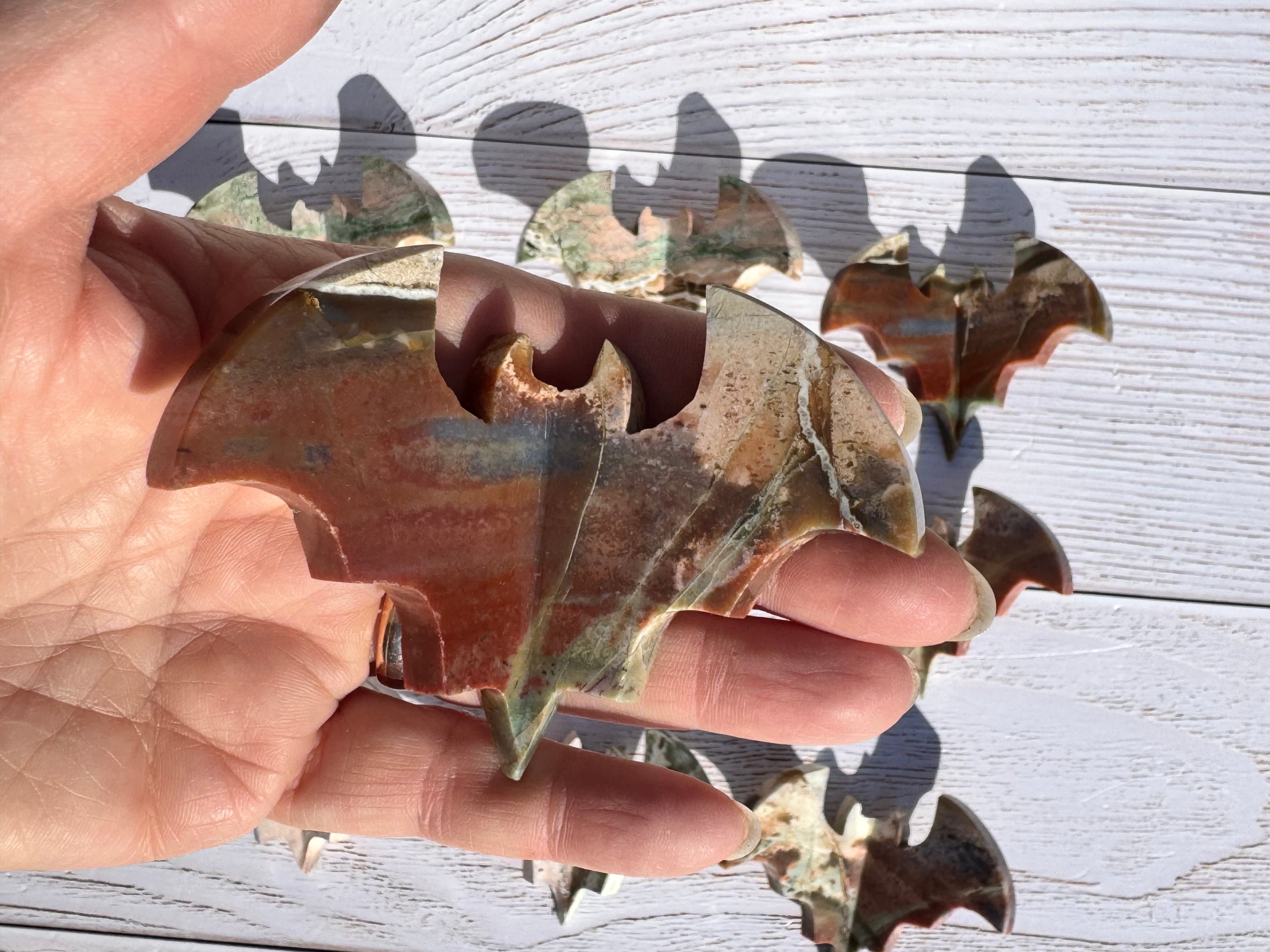 Unicorn Jasper 3d bat carving– Handcrafted Nature Décor | Natural crystal Sculpture | (Copy 2)