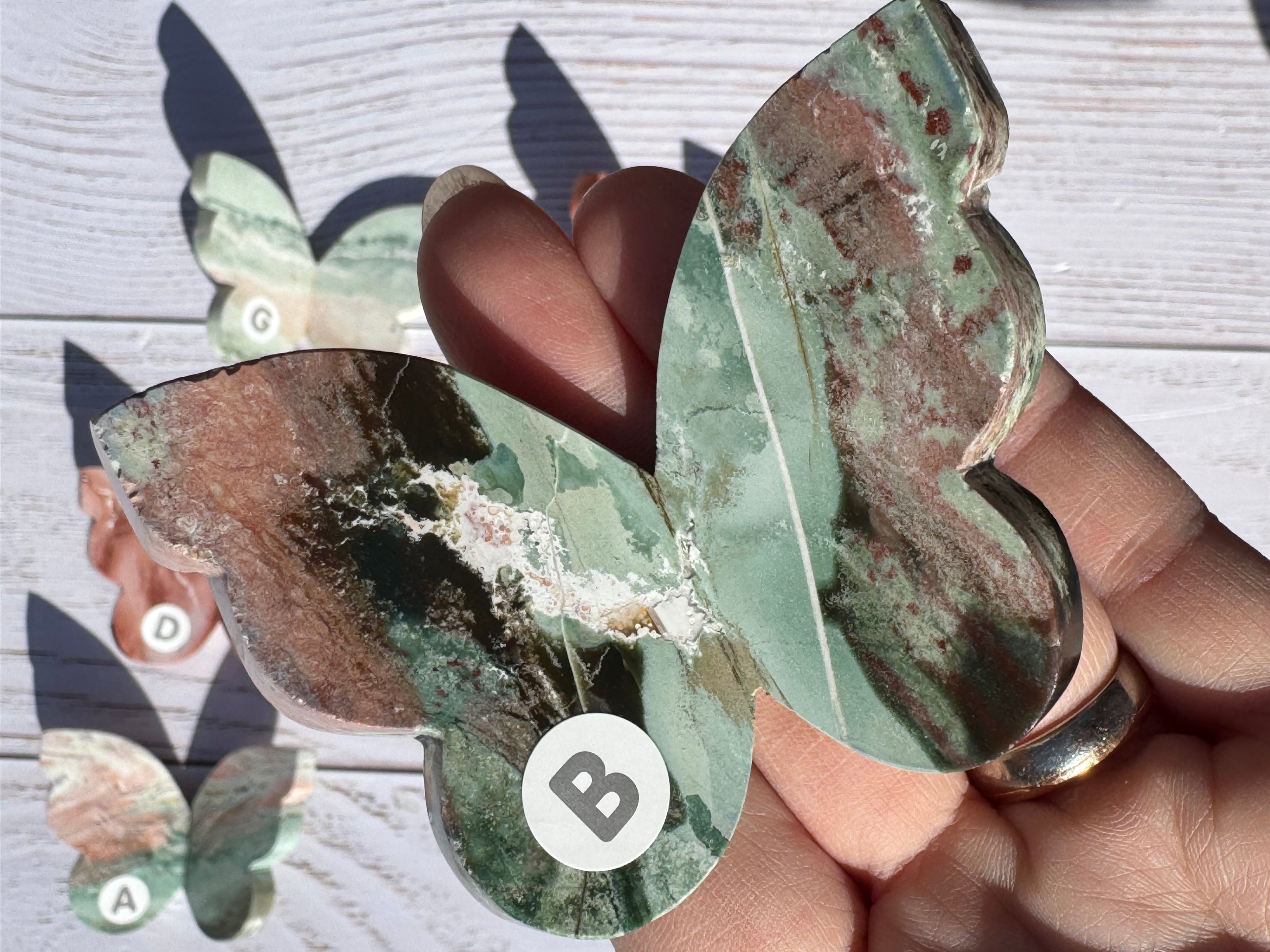 Unicorn Jasper 3d butterfly carving– Handcrafted Nature Décor | Natural crystal Sculpture | (Copy)