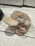 Crystal Money Toad Carving – Feng Shui Three Legged Toad – Pink Opal – Wealth & Prosperity Crystal