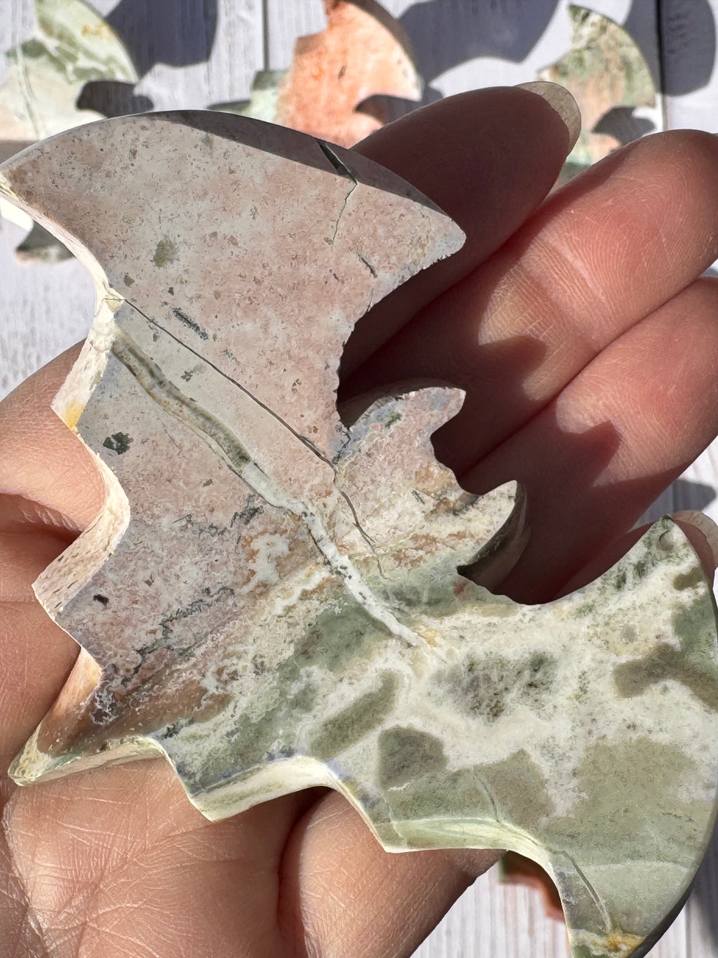 Unicorn Jasper 3d bat carving– Handcrafted Nature Décor | Natural crystal Sculpture | (Copy 2)