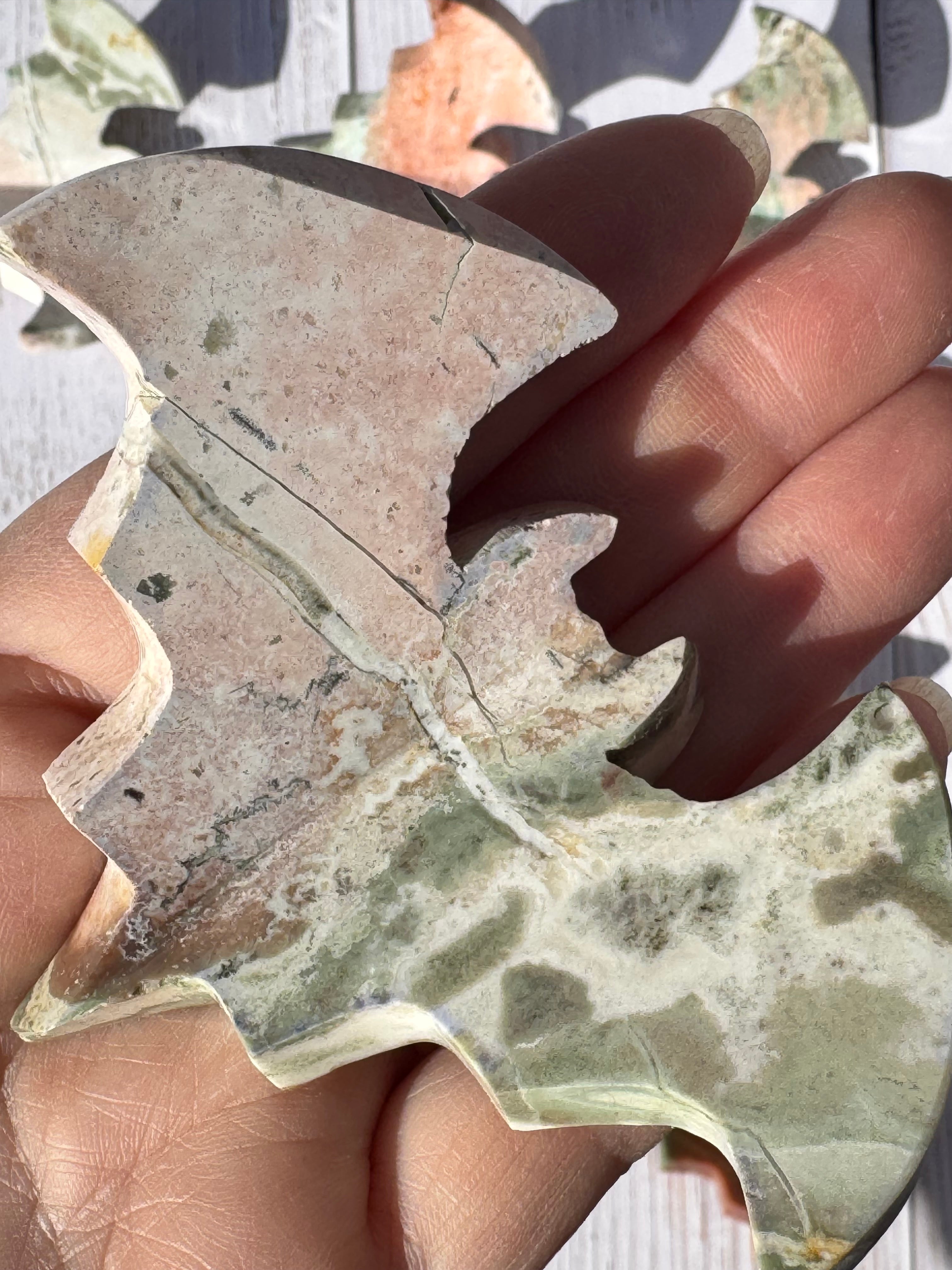Unicorn Jasper 3d bat carving– Handcrafted Nature Décor | Natural crystal Sculpture | (Copy 2)