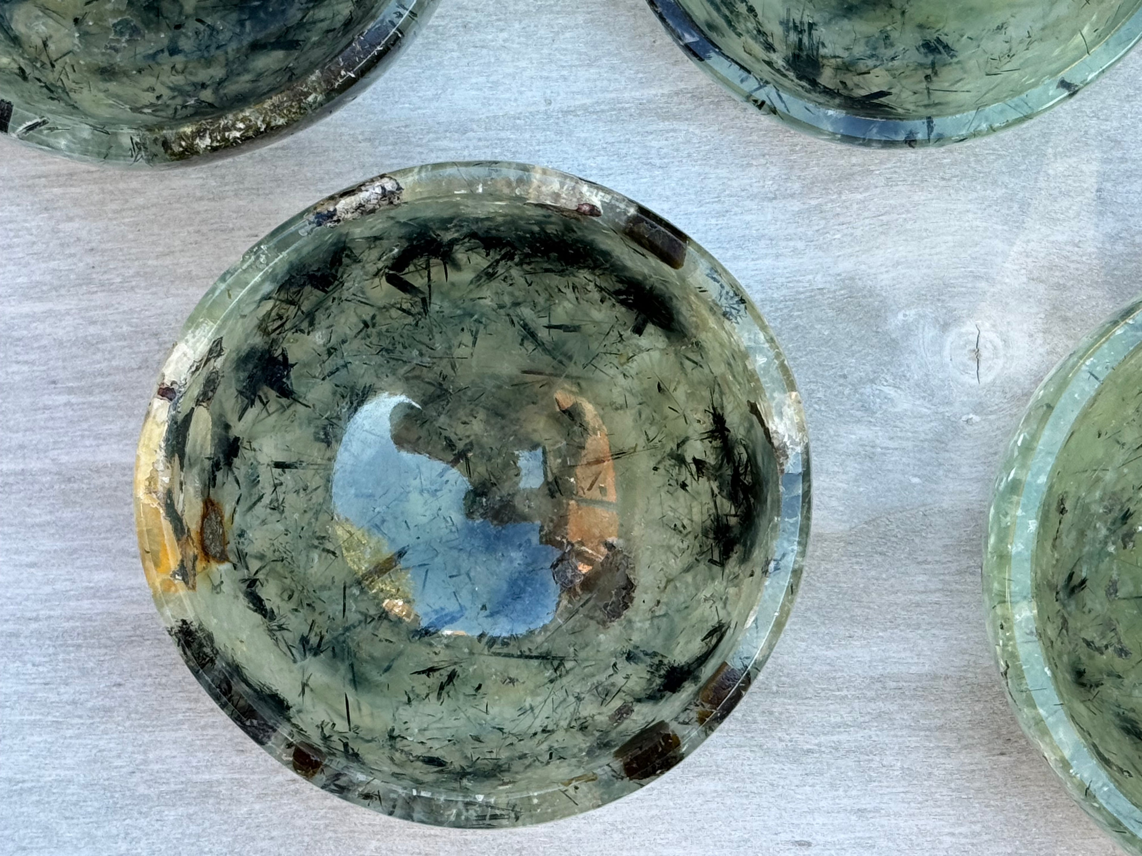 Prehnite 3inch bowl – Handcrafted Nature Décor | Natural crystal Sculpture | (Copy)