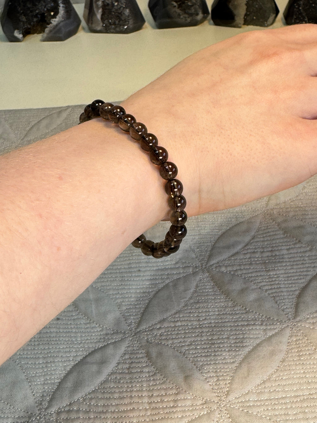 Smoky Quartz Bracelet 6mm or 8mm | Natural Crystal Bead Bracelet | Radiant Crystals UK