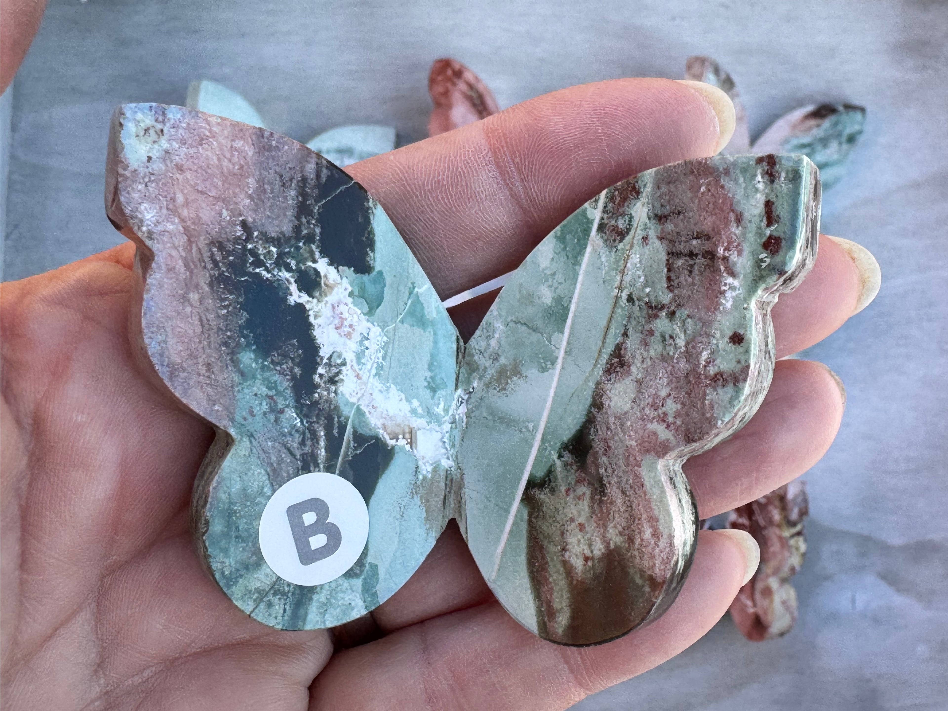 Unicorn Jasper 3d butterfly carving– Handcrafted Nature Décor | Natural crystal Sculpture | (Copy)