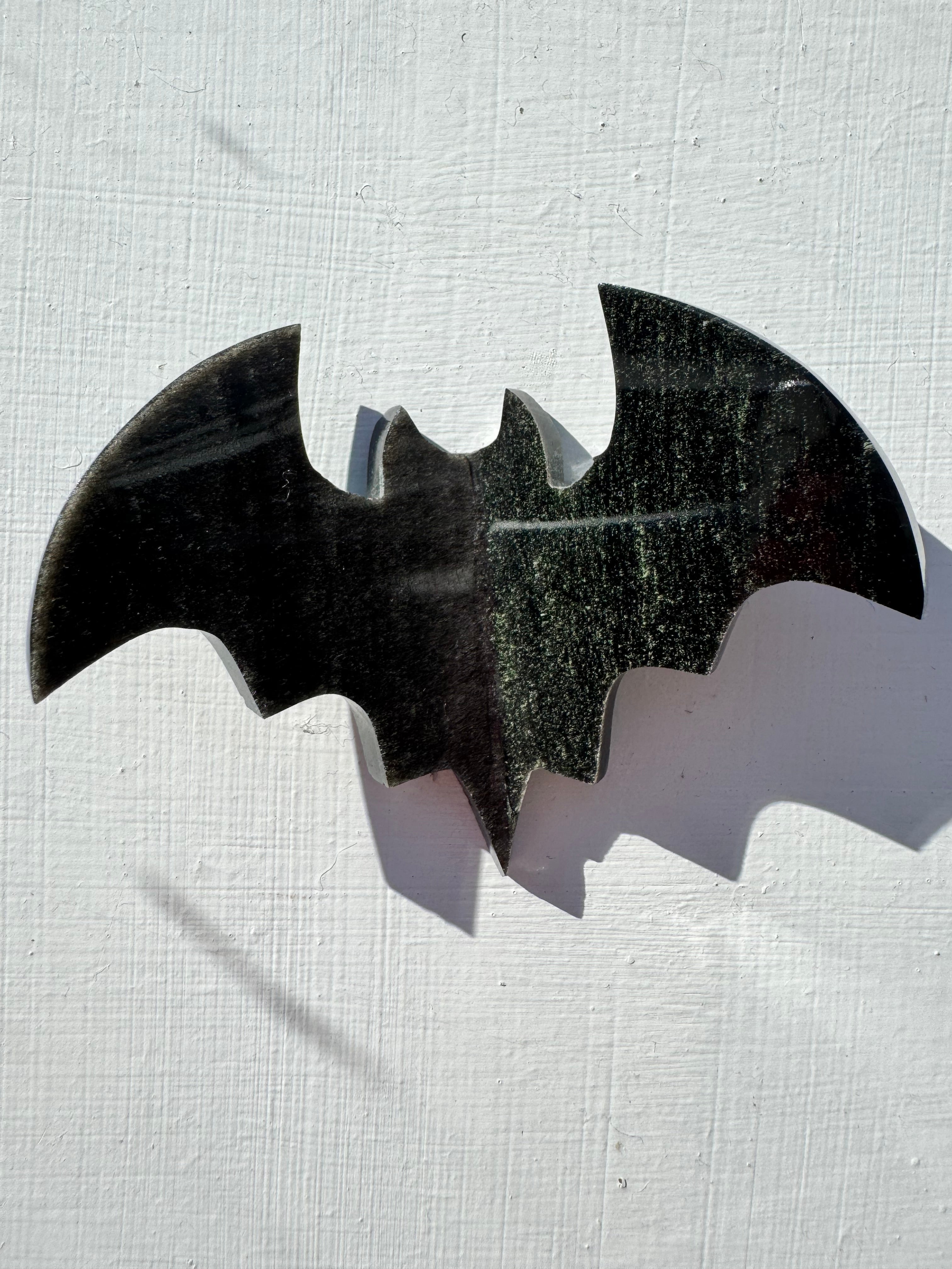 Sliver Sheen Obsidian 3D Bat – Polished Grounding Crystal for Protection, Stability & Emotional Clarity