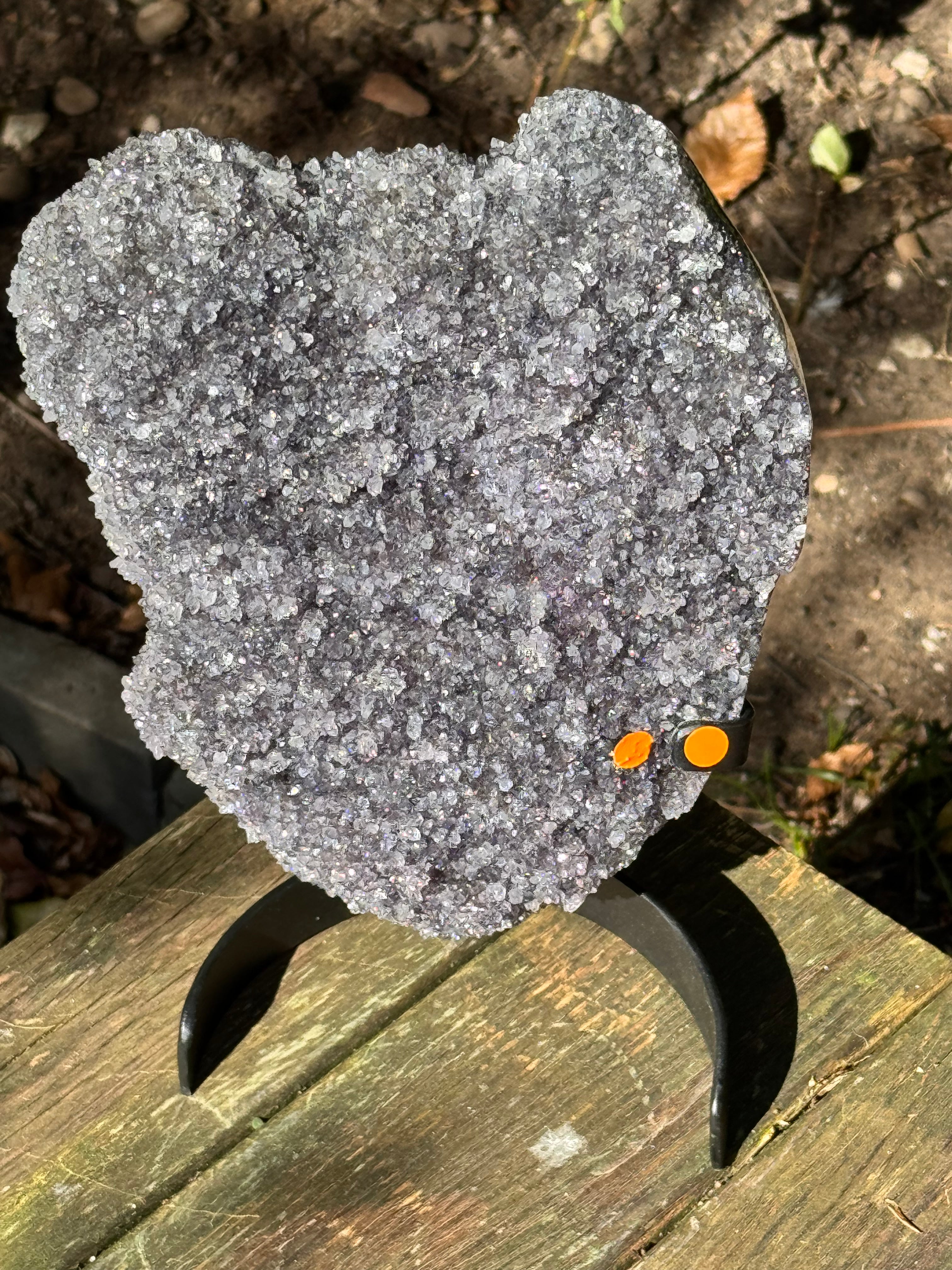 Statement Large Black Amethyst Crystal Cluster with Stand - Crystal home decor - Radiant Crystals UK