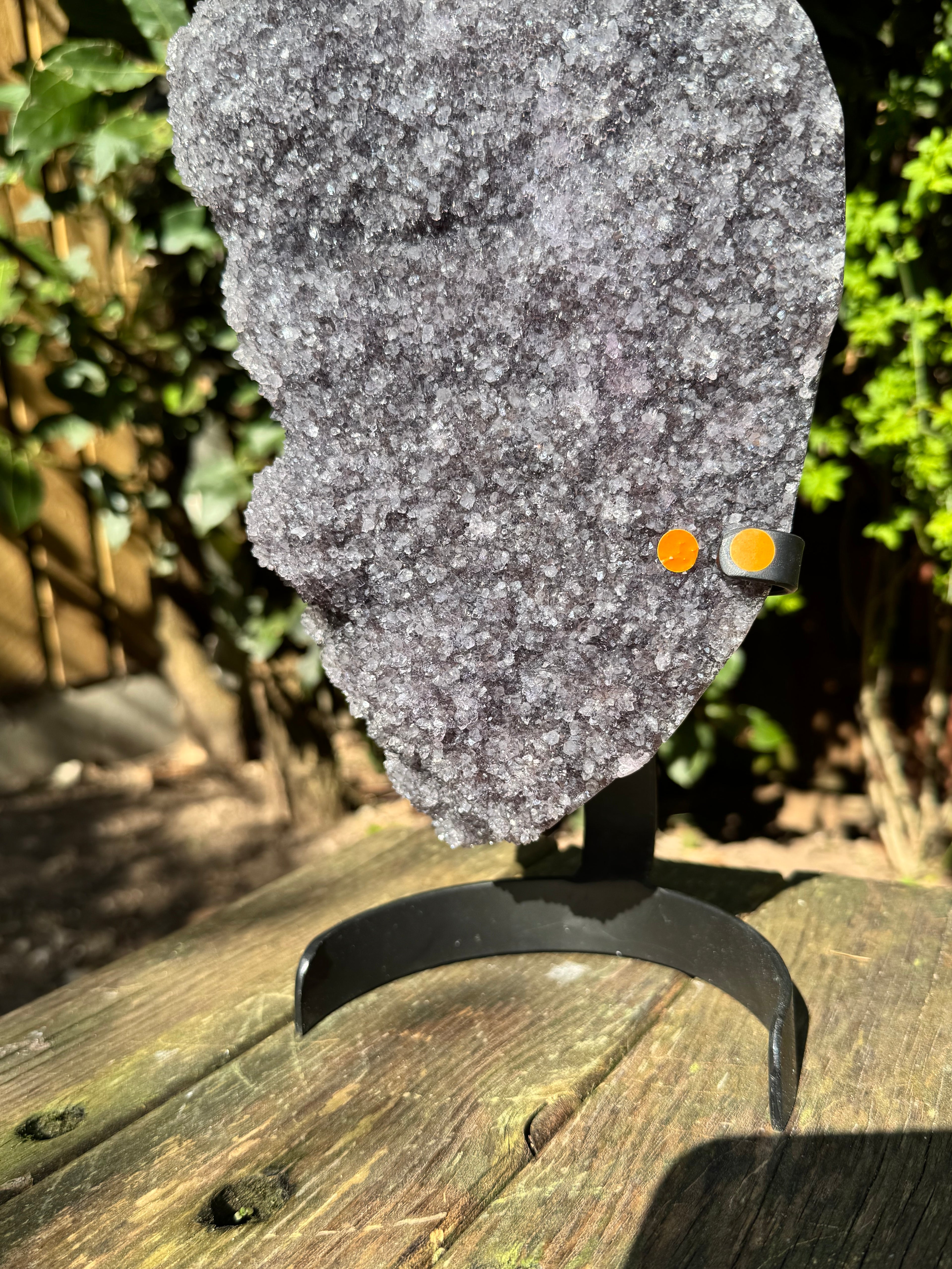 Statement Large Black Amethyst Crystal Cluster with Stand - Crystal home decor - Radiant Crystals UK