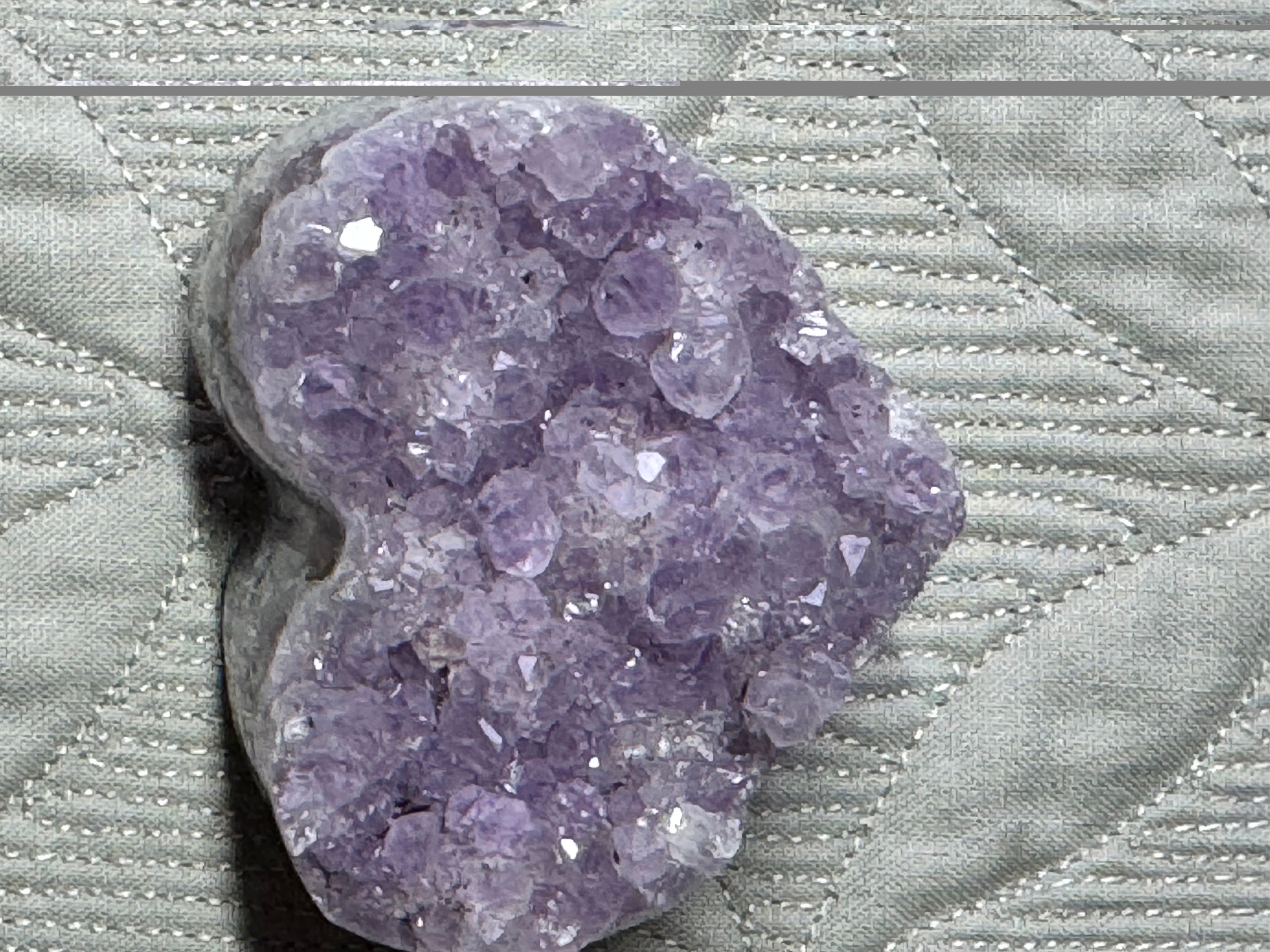Pocket sized Amethyst Heart - Small Purple Crystal from Brazil - Radiant Crystals UK