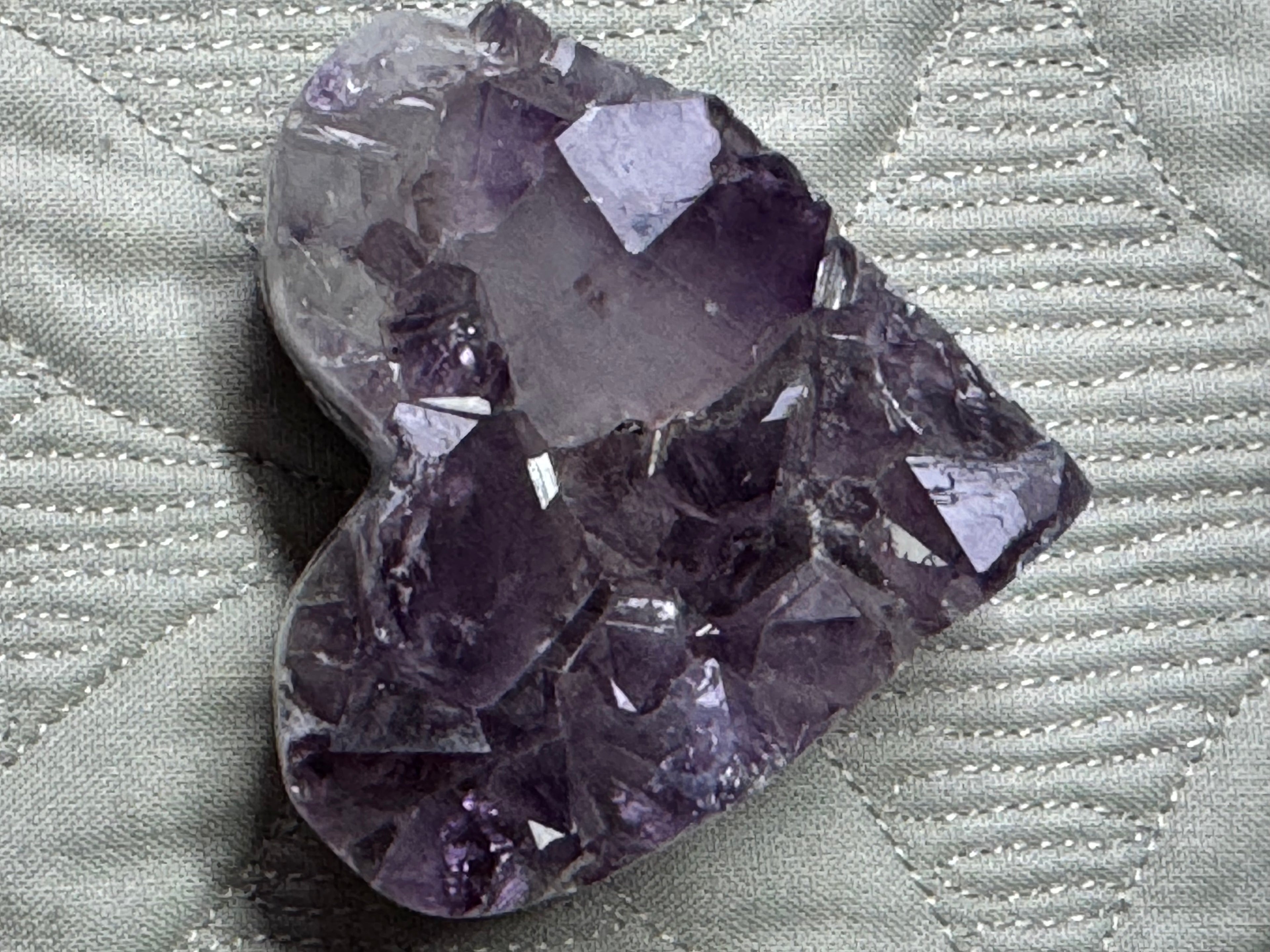 Pocket sized Amethyst Heart - Small Purple Crystal from Brazil - Radiant Crystals UK