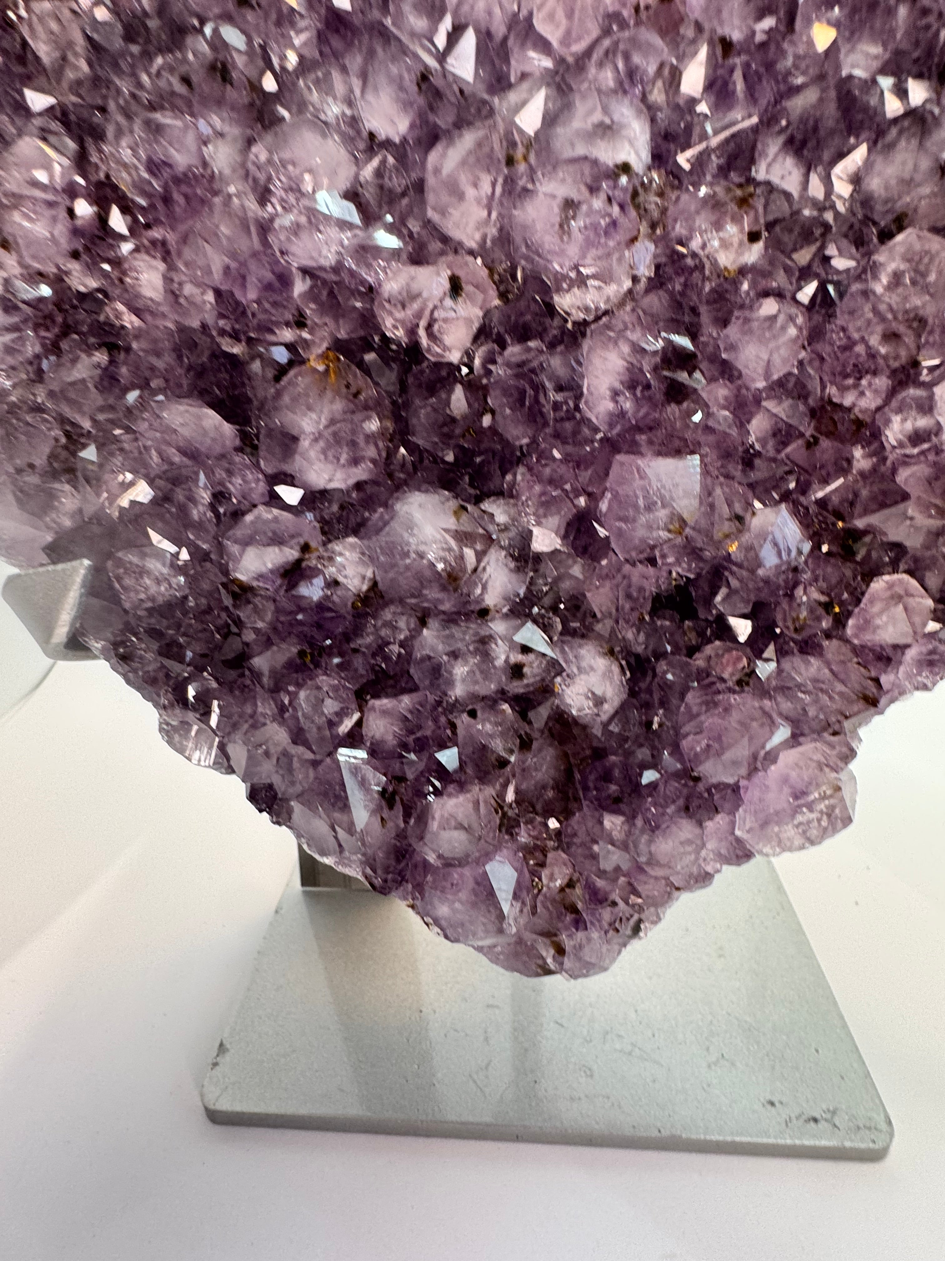 close up of purple crystal