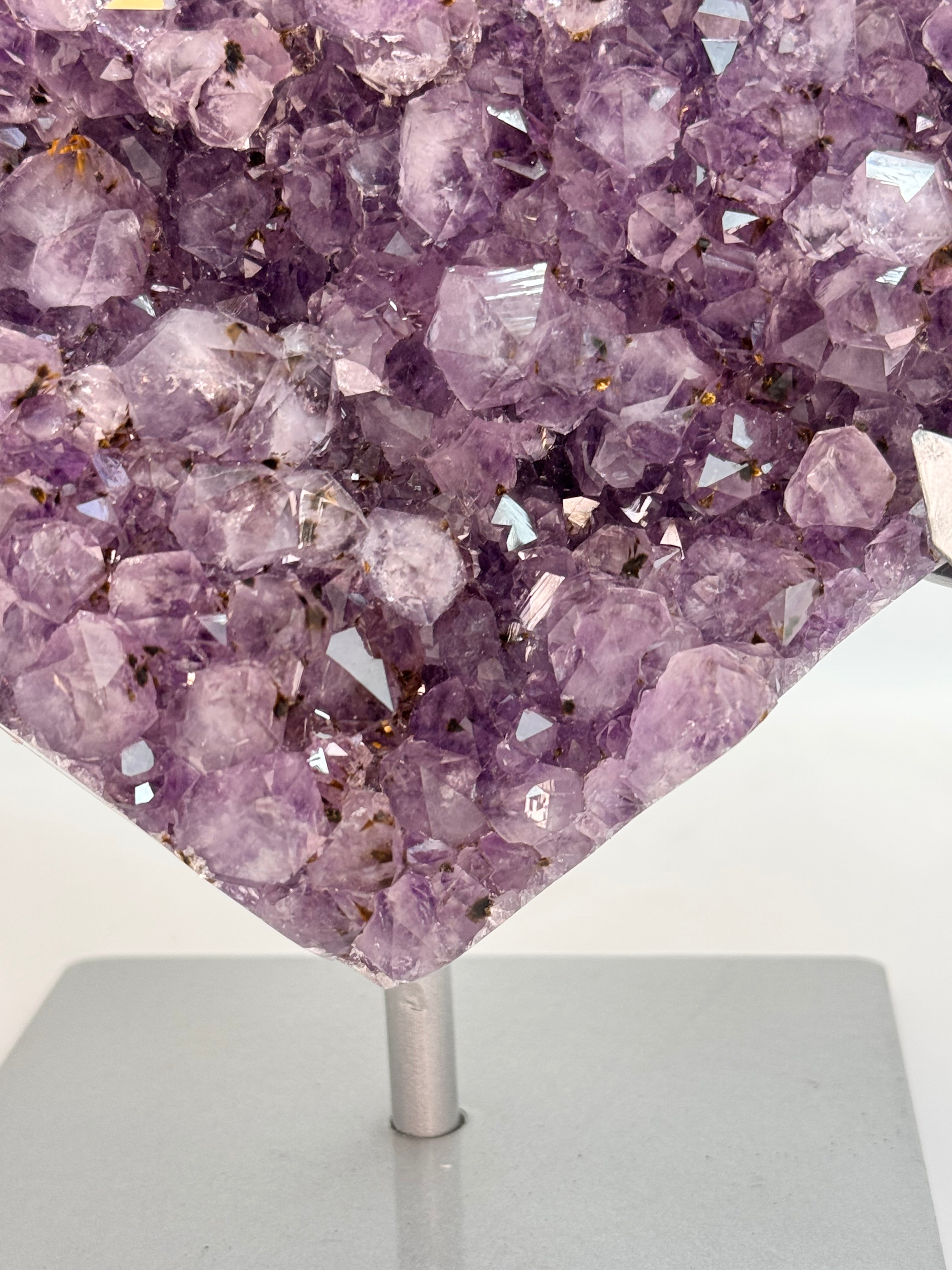 Large Amethyst Heart - Statement Crystal 2.63kg with Stand Brazil - Radiant Crystals UK