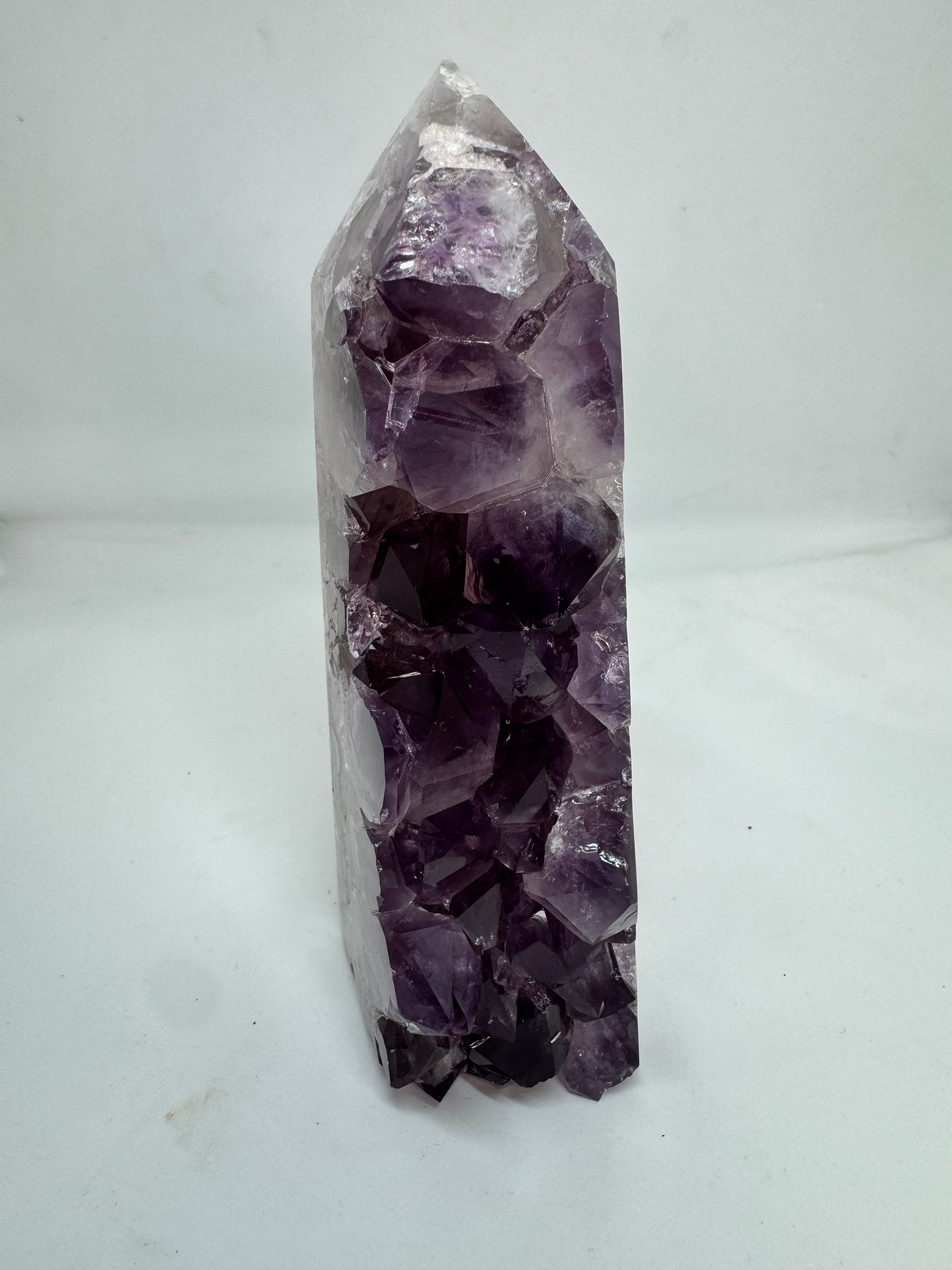 Deep Purple Amethyst Tower 716g | Natural Druzy Crystal Self Standing Brazil | Radiant Crystals UK