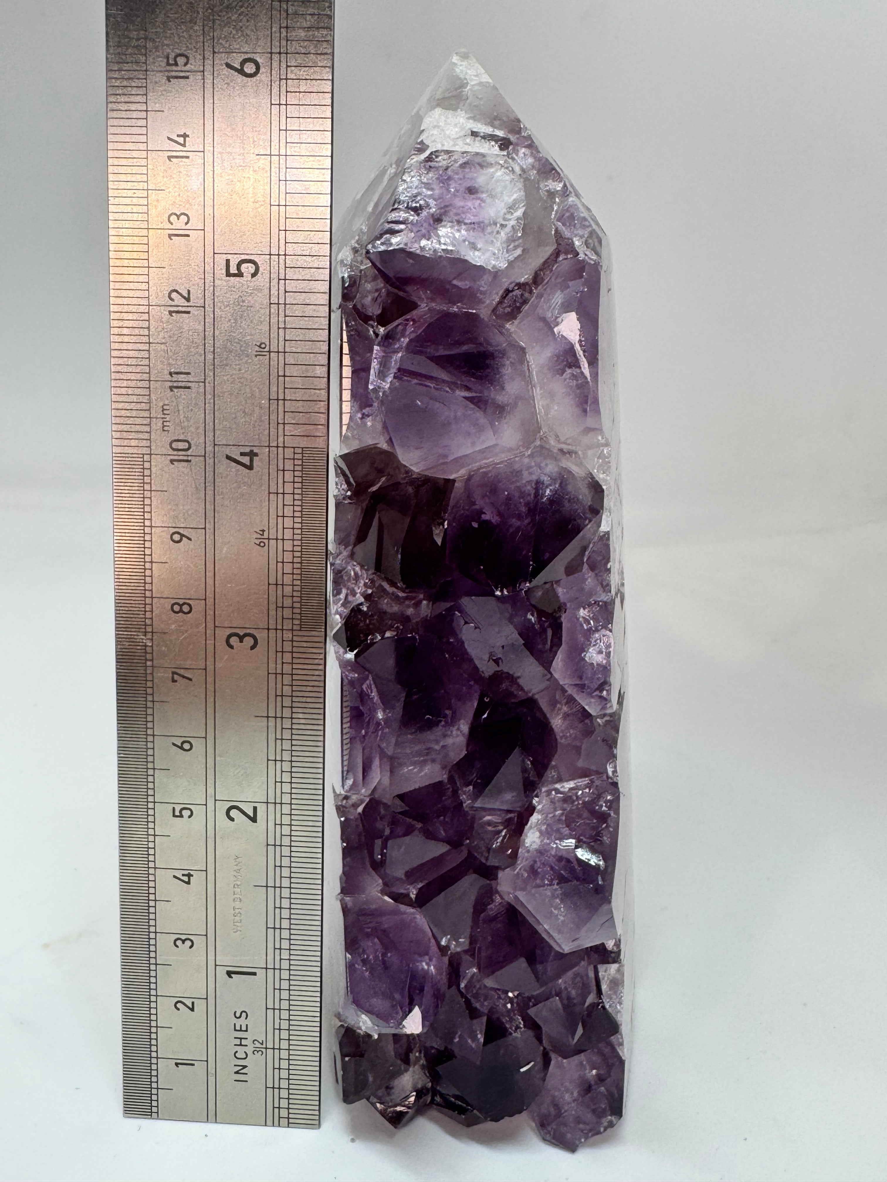 Deep Purple Amethyst Tower 716g | Natural Druzy Crystal Self Standing Brazil | Radiant Crystals UK