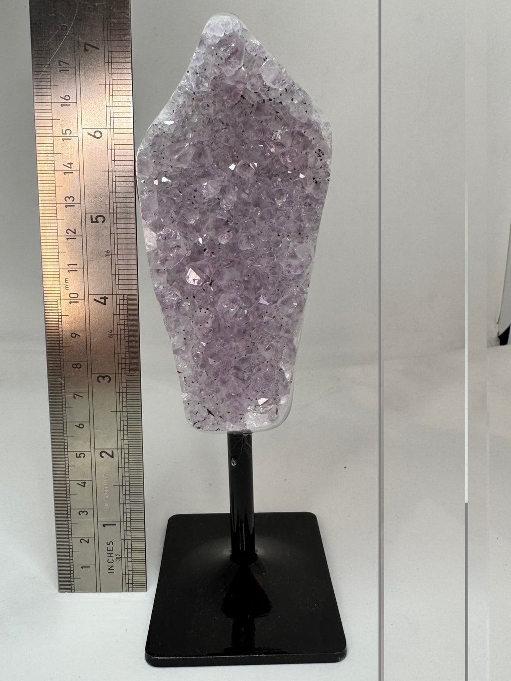 Purple Amethyst Heart - Natural Crystal with Gold Stand 769g - Radiant Crystals UK