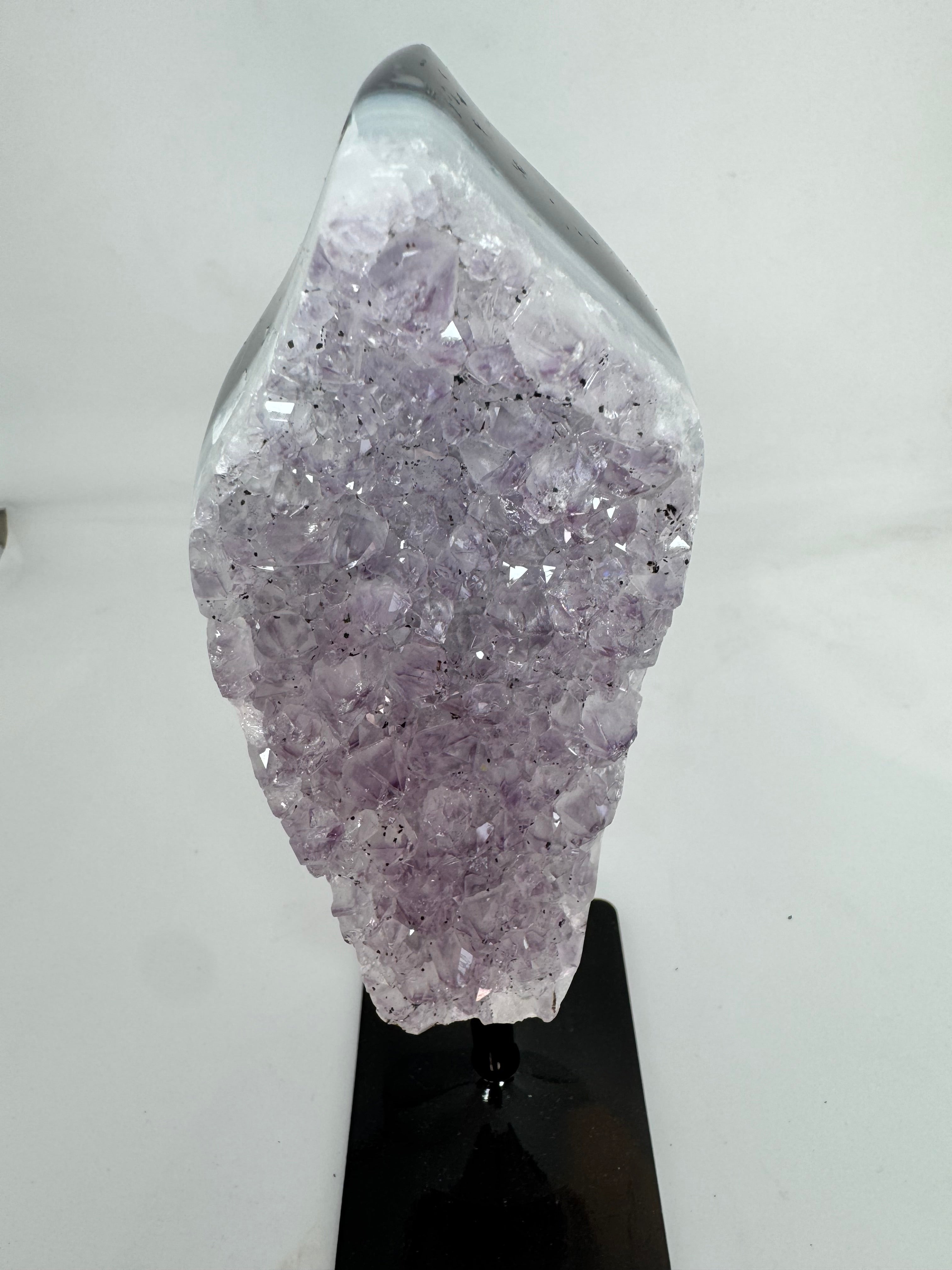 Purple Amethyst Heart - Natural Crystal with Gold Stand 769g - Radiant Crystals UK