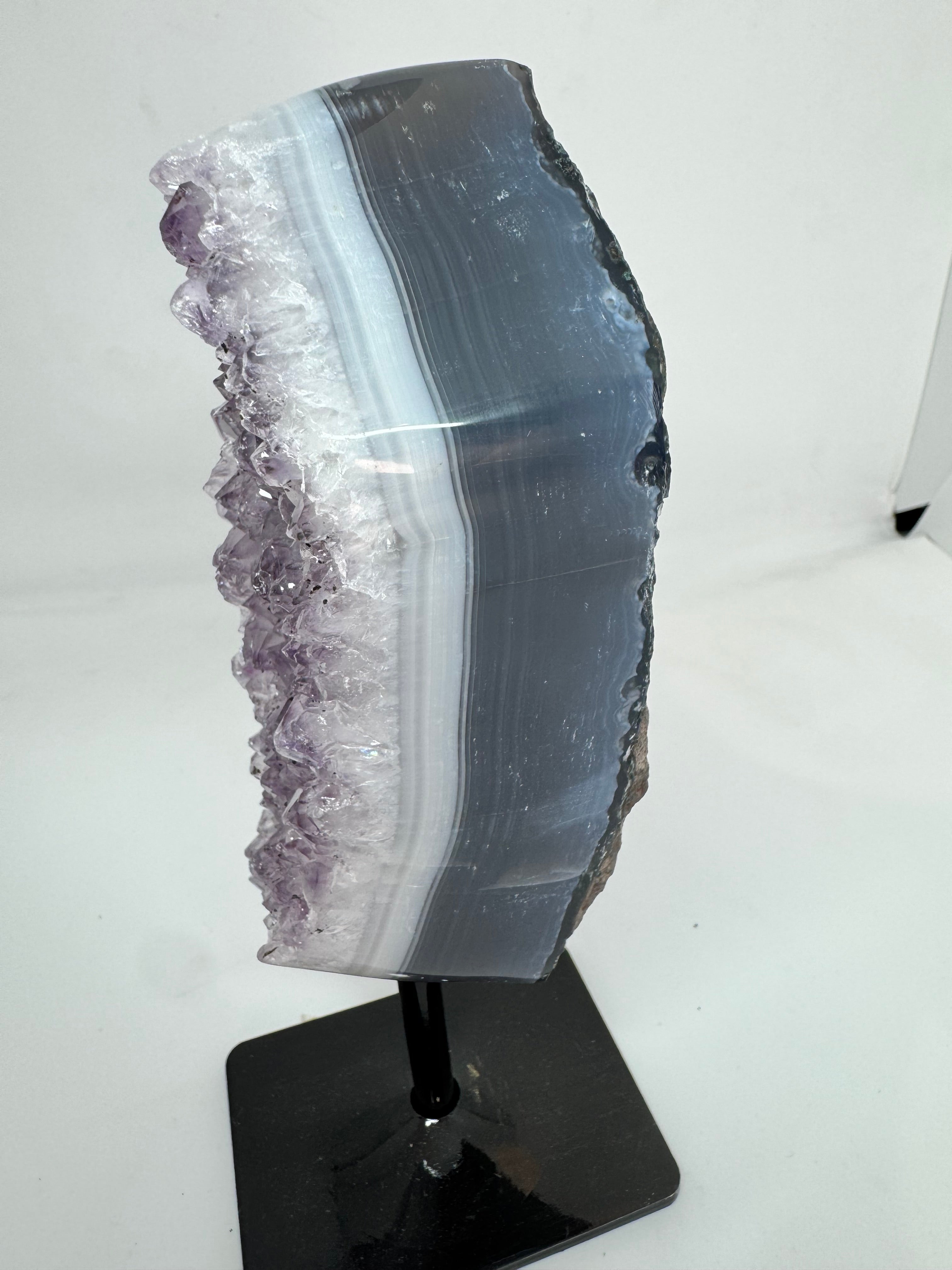 Purple Amethyst Heart - Natural Crystal with Gold Stand 769g - Radiant Crystals UK