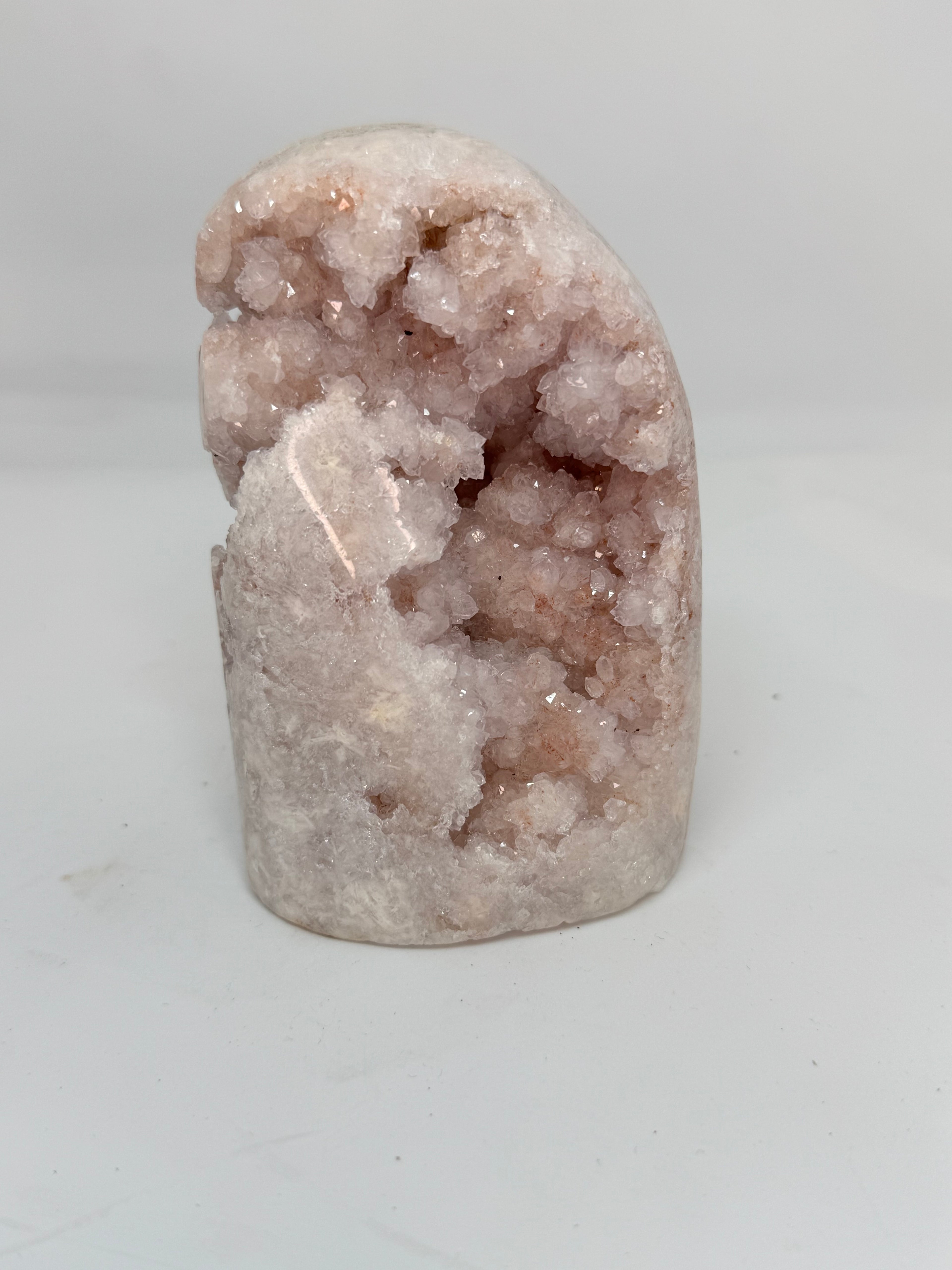 Pink Amethyst Tower 633g | Pastel Druzy Freeform Self Standing | Radiant Crystals UK