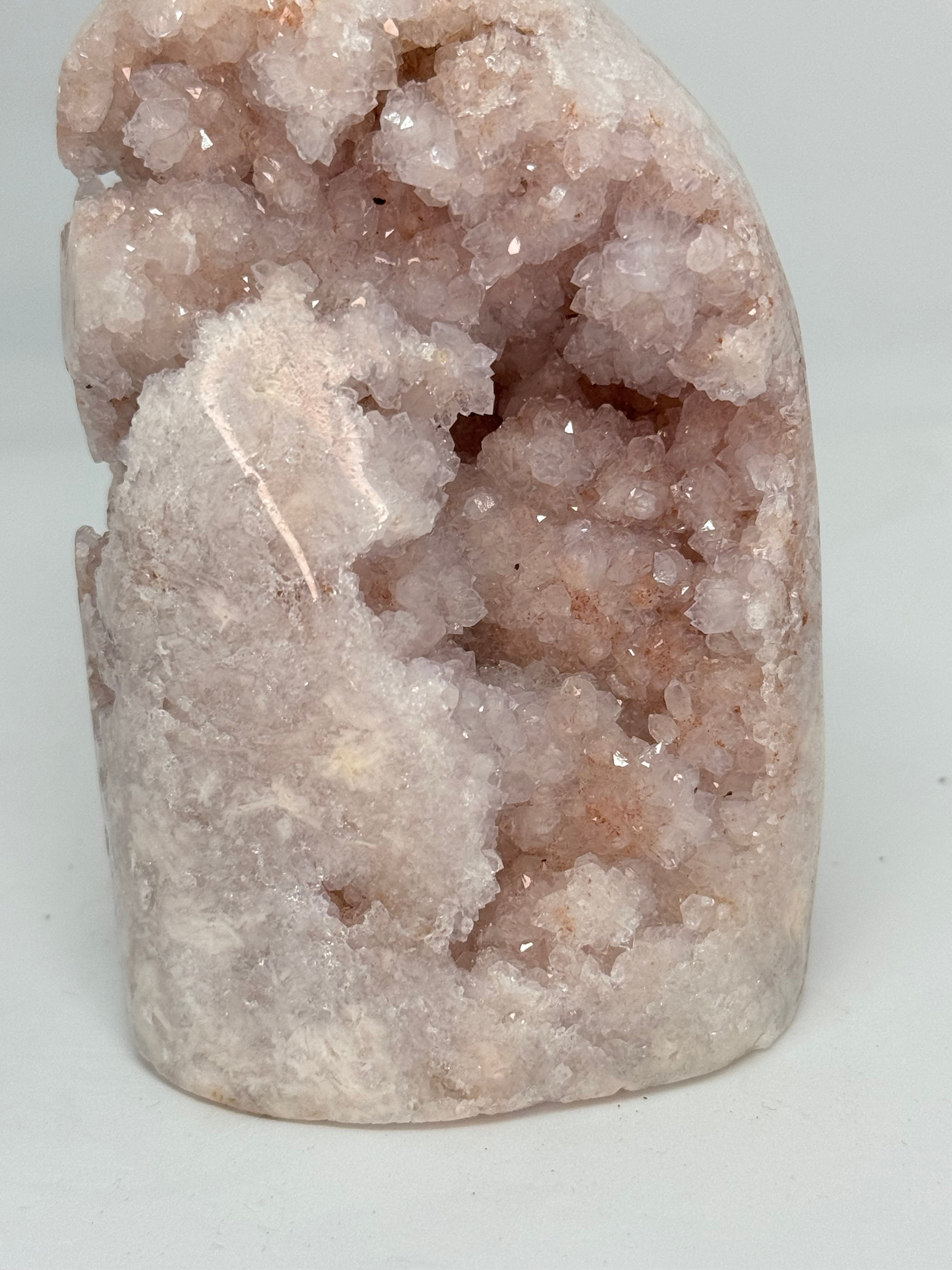Pink Amethyst Tower 633g | Pastel Druzy Freeform Self Standing | Radiant Crystals UK