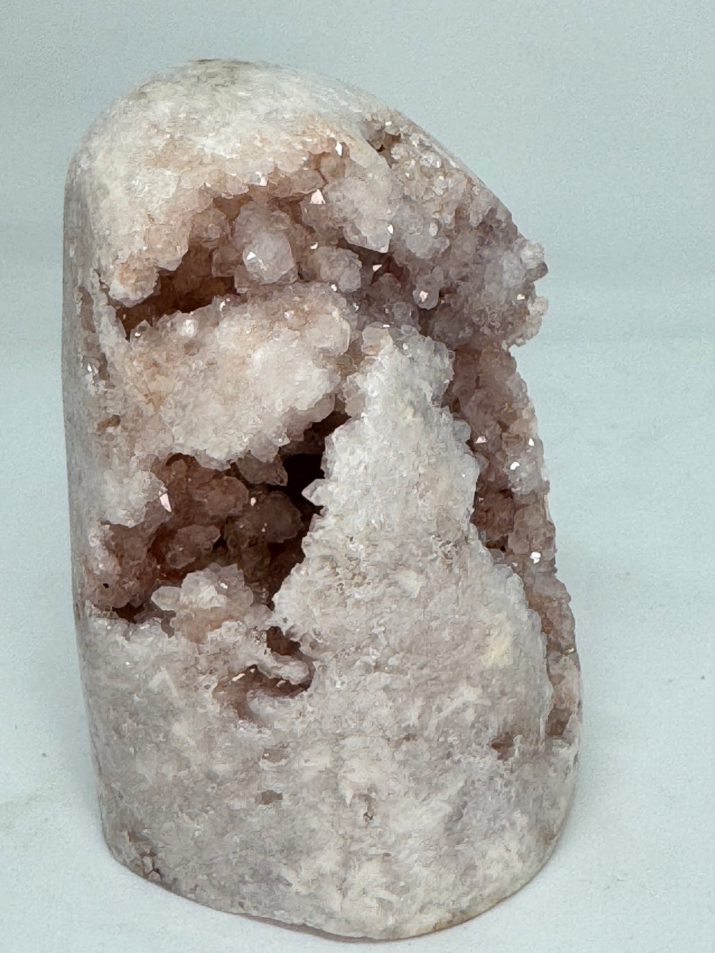 Pink Amethyst Tower 633g | Pastel Druzy Freeform Self Standing | Radiant Crystals UK