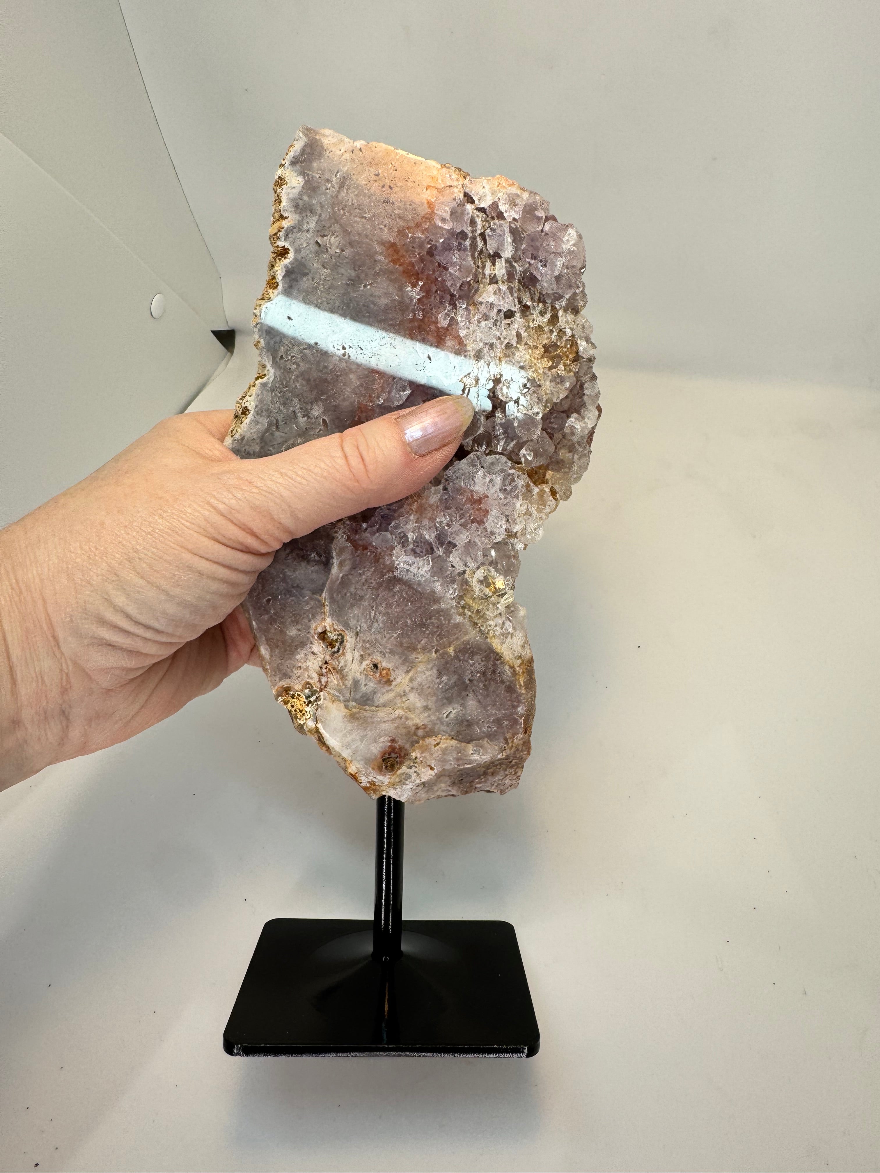 Pink Amethyst Slice 904g on Stand | Natural Druzy Crystal Brazil | Radiant Crystals UK