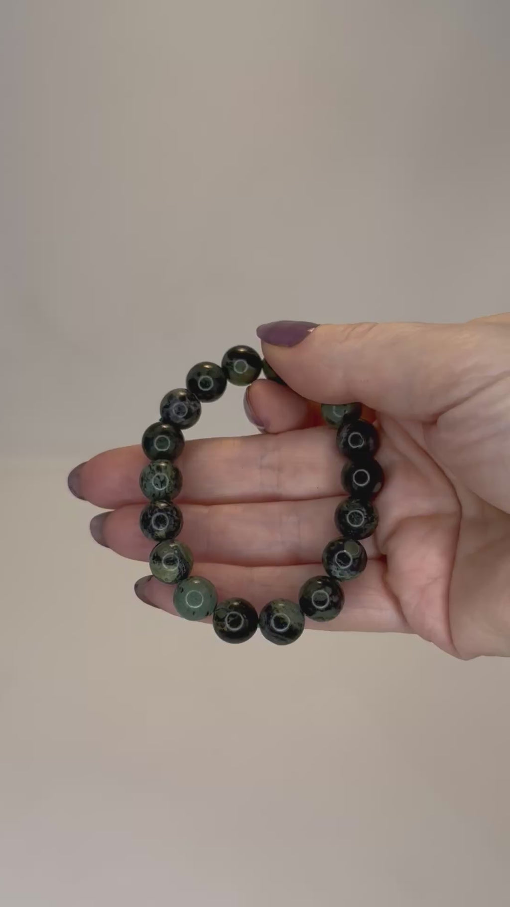 Kambala Jasper Bracelet 10mm | Natural Green Crystal Beads | Radiant Crystals UK