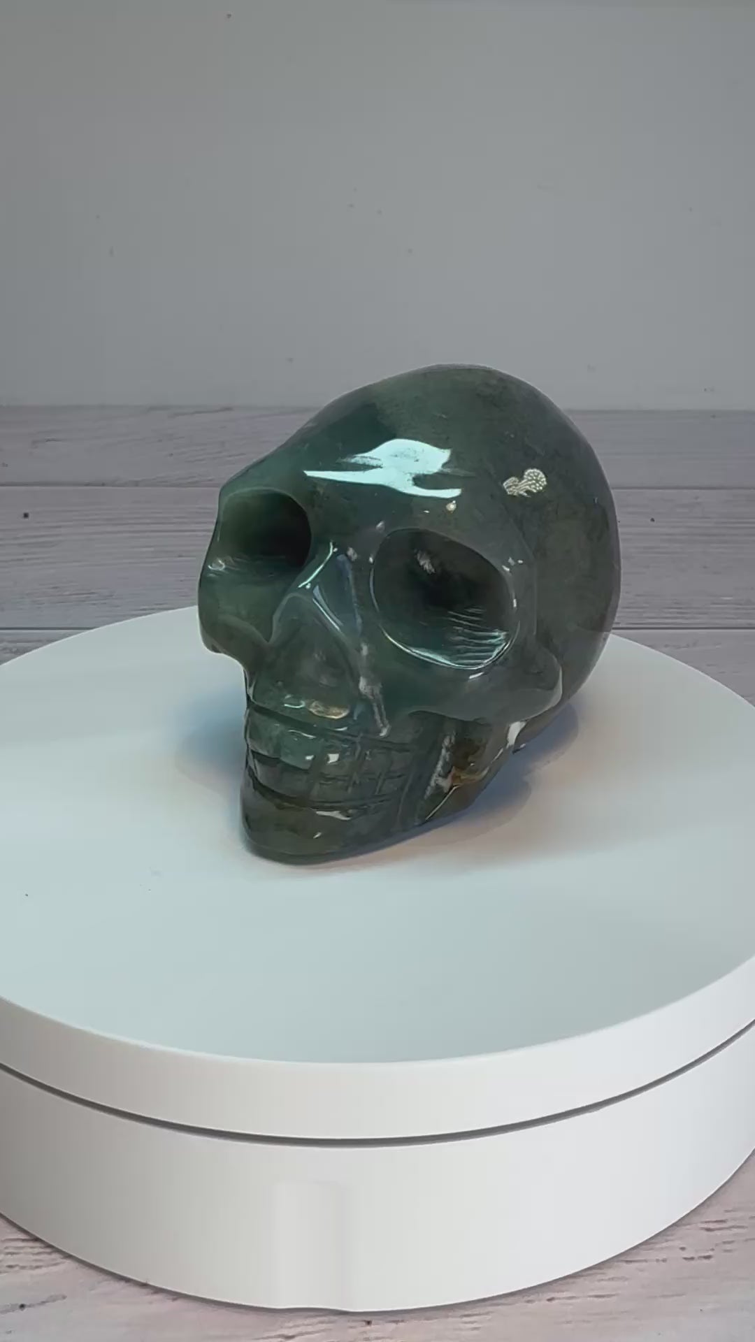 Green Adventurine crystal hand carved skull