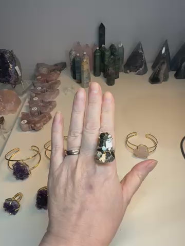 Pyrite Ring | Natural Raw Crystal on Silver Adjustable Band | Radiant Crystals UK