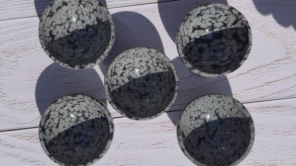 Snowflake obsidian 3inch bowl – Handcrafted Nature Décor | Natural crystal Sculpture
